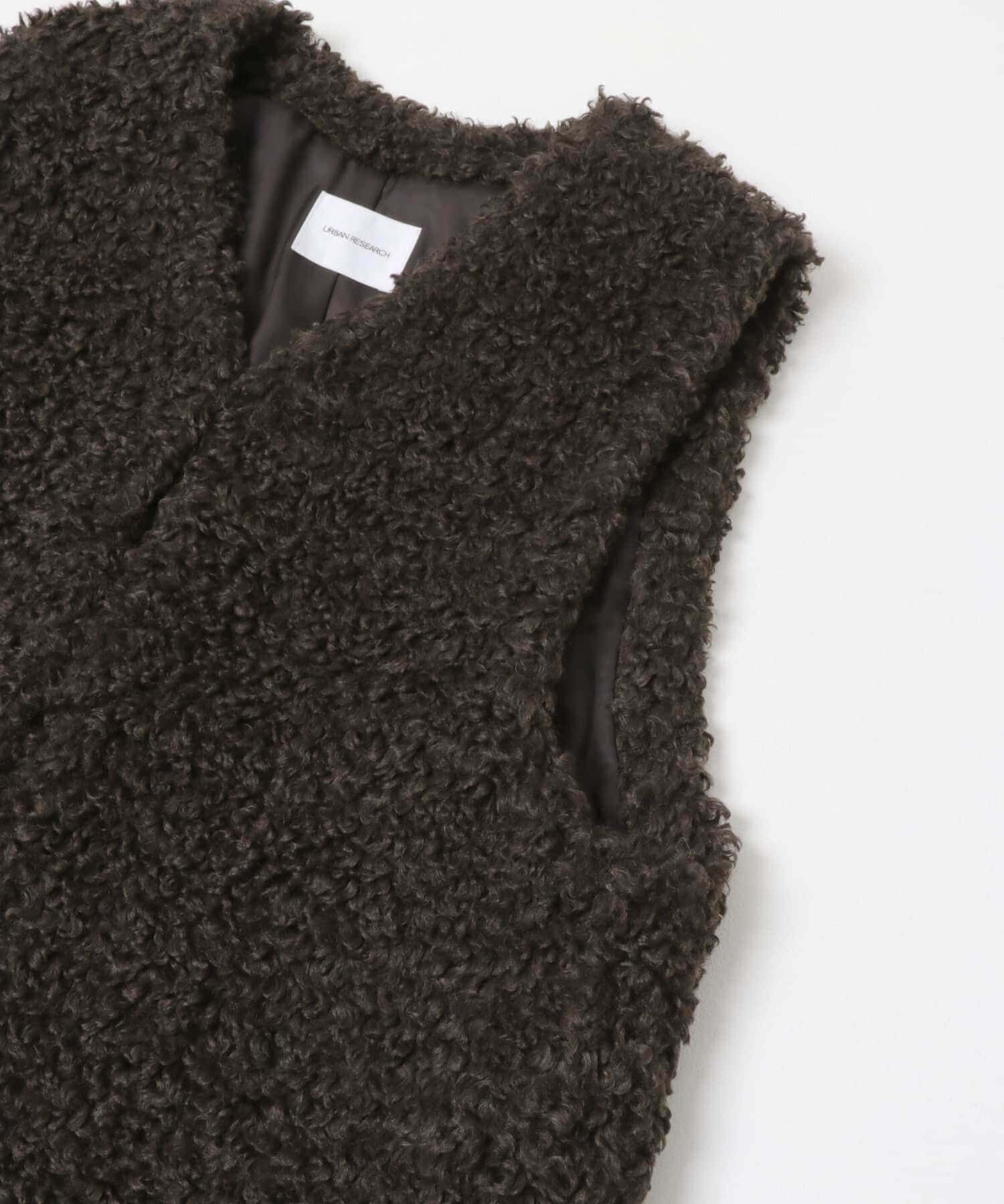 URBAN RESEARCH「ECOPELカーリーファーベスト」|ベスト・ジレ|
