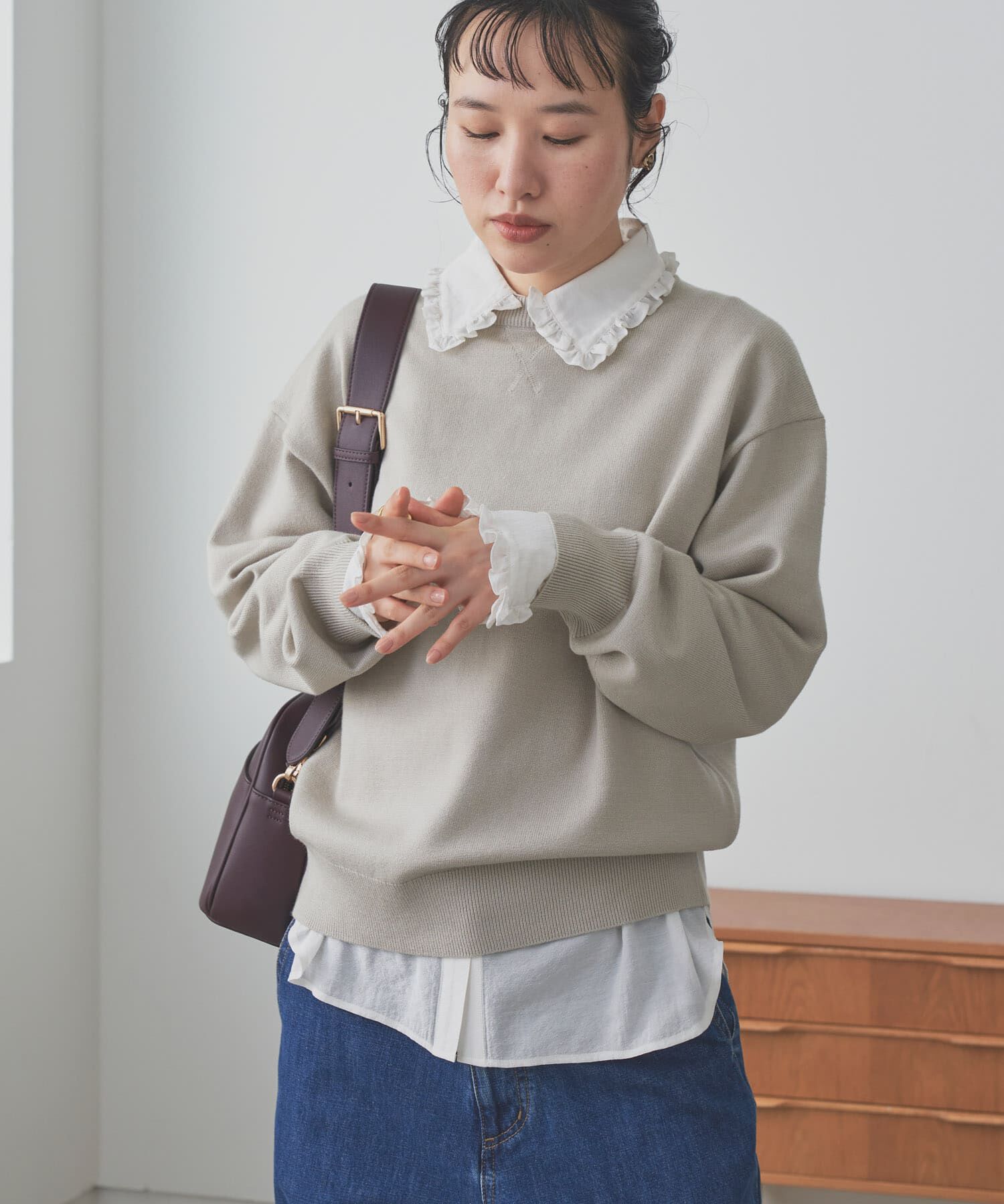 URBAN RESEARCH DOORS「『仁村紗和さん着用』『UR TECH 200日ﾆｯﾄ』ｽｳｪｯﾄﾗｲｸﾌﾟﾙｵｰ  」|ニット・セーター|