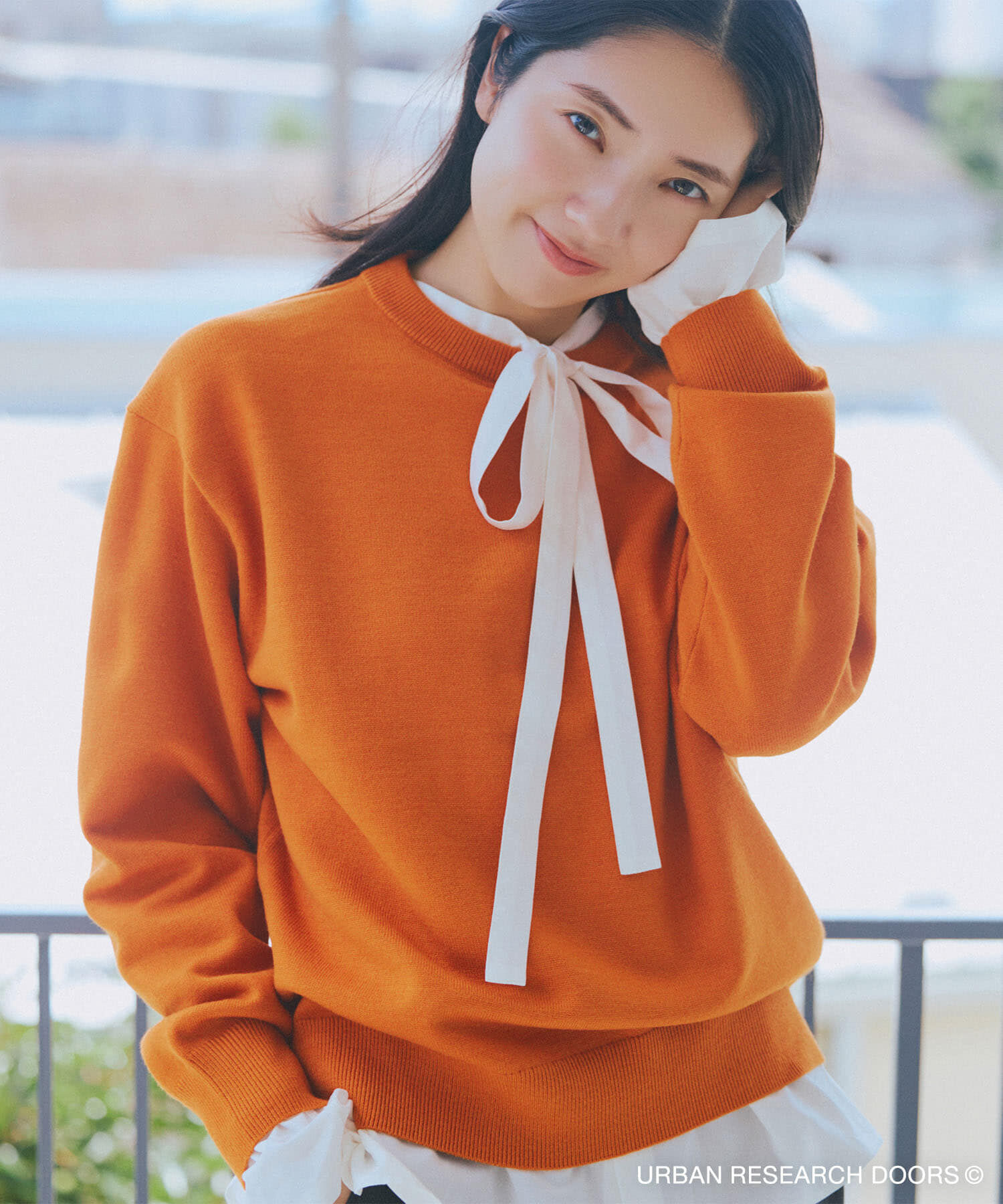 URBAN RESEARCH DOORS「『仁村紗和さん着用』『UR TECH 200日ﾆｯﾄ』ｽｳｪｯﾄﾗｲｸﾌﾟﾙｵｰ  」|ニット・セーター|オレンジ