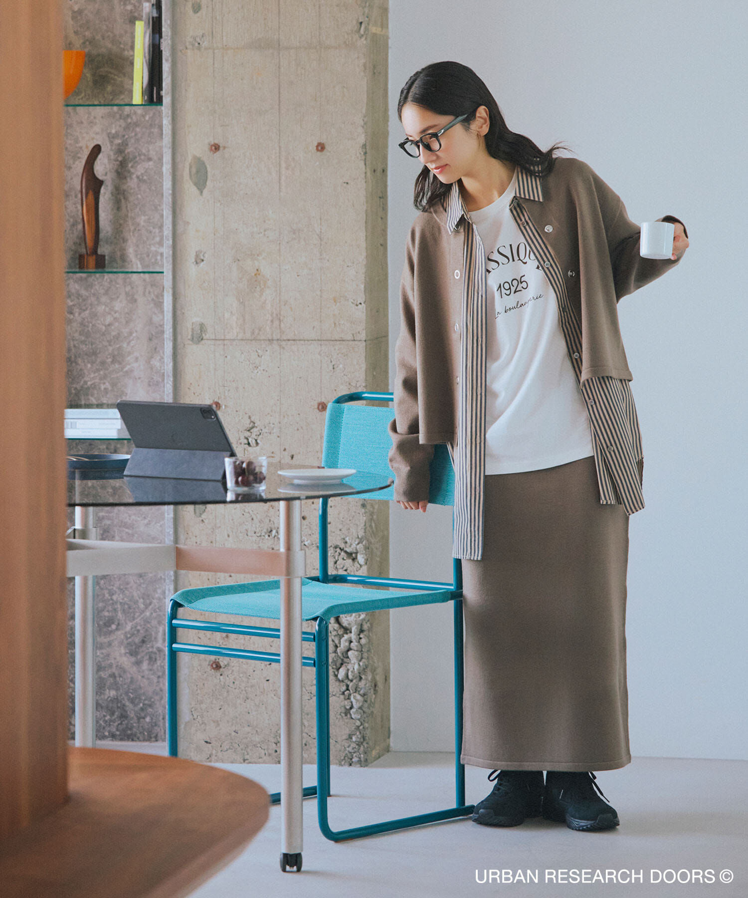 URBAN RESEARCH DOORS「『仁村紗和さん着用』『UR TECH 200日ニット』リングドットカーディガン」|カーディガン|