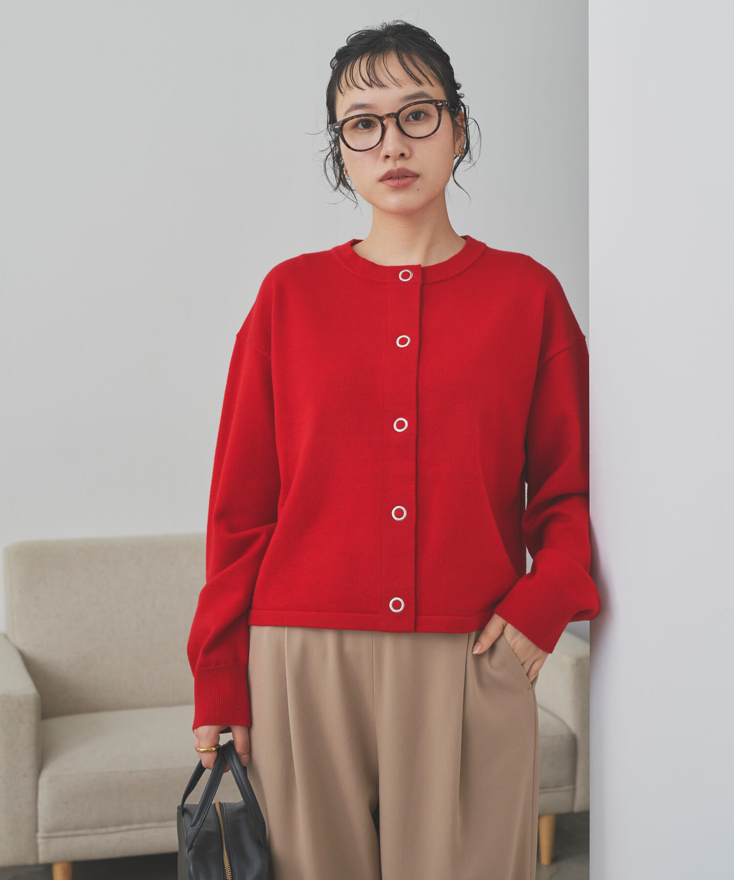 URBAN RESEARCH DOORS「『仁村紗和さん着用』『UR TECH 200日ニット』リングドットカーディガン」|カーディガン|