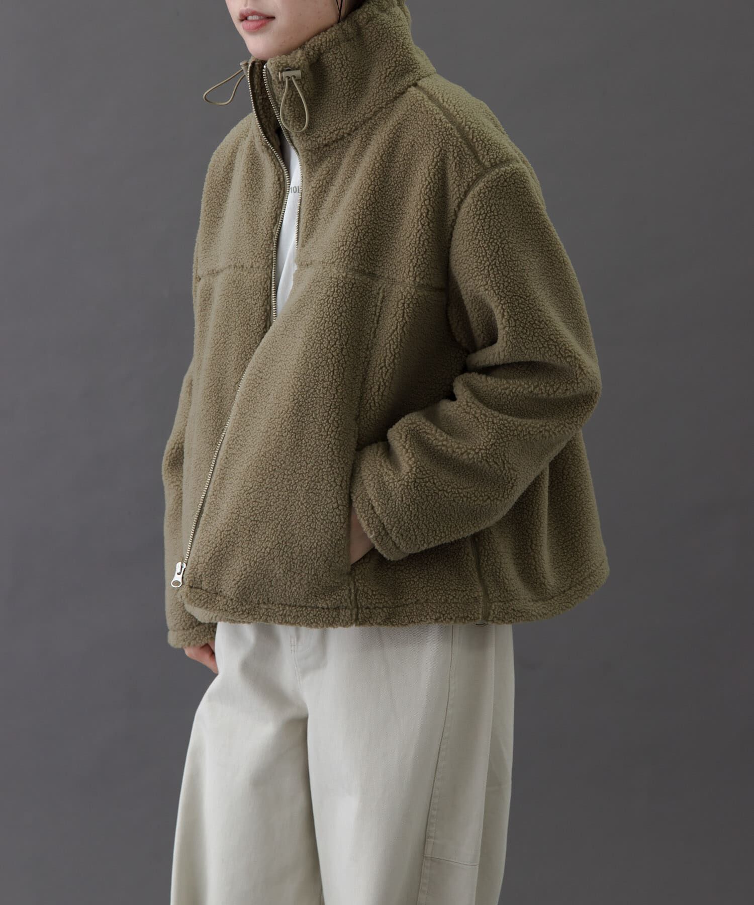 URBAN RESEARCH DOORS「FORK&SPOON　スタンドカラーボアブルゾン」|ブルゾン・スタジャン|