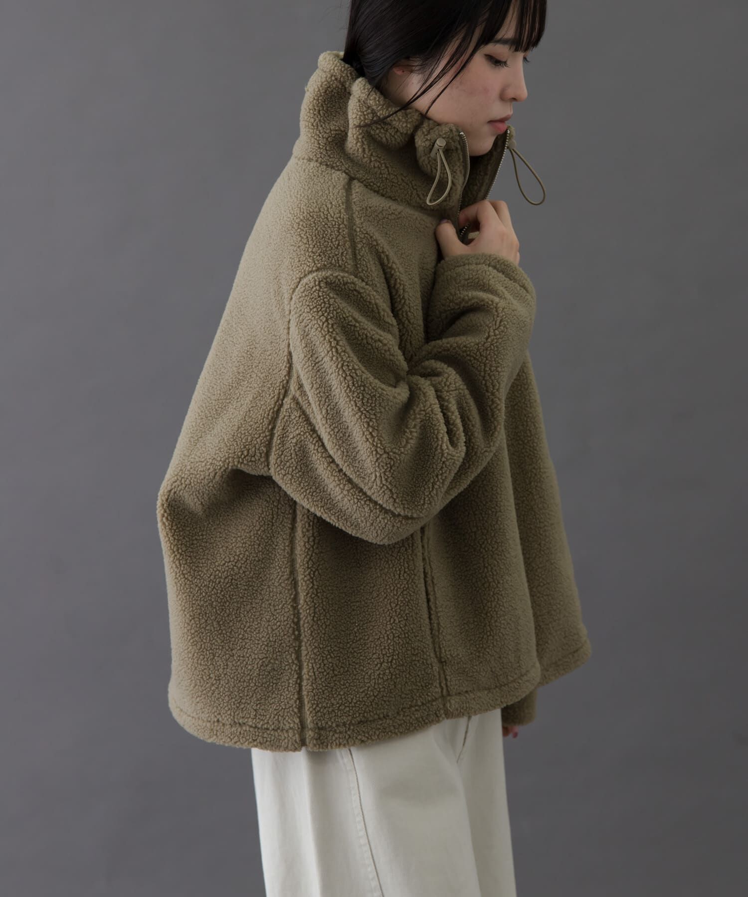 URBAN RESEARCH DOORS「FORK&SPOON　スタンドカラーボアブルゾン」|ブルゾン・スタジャン|