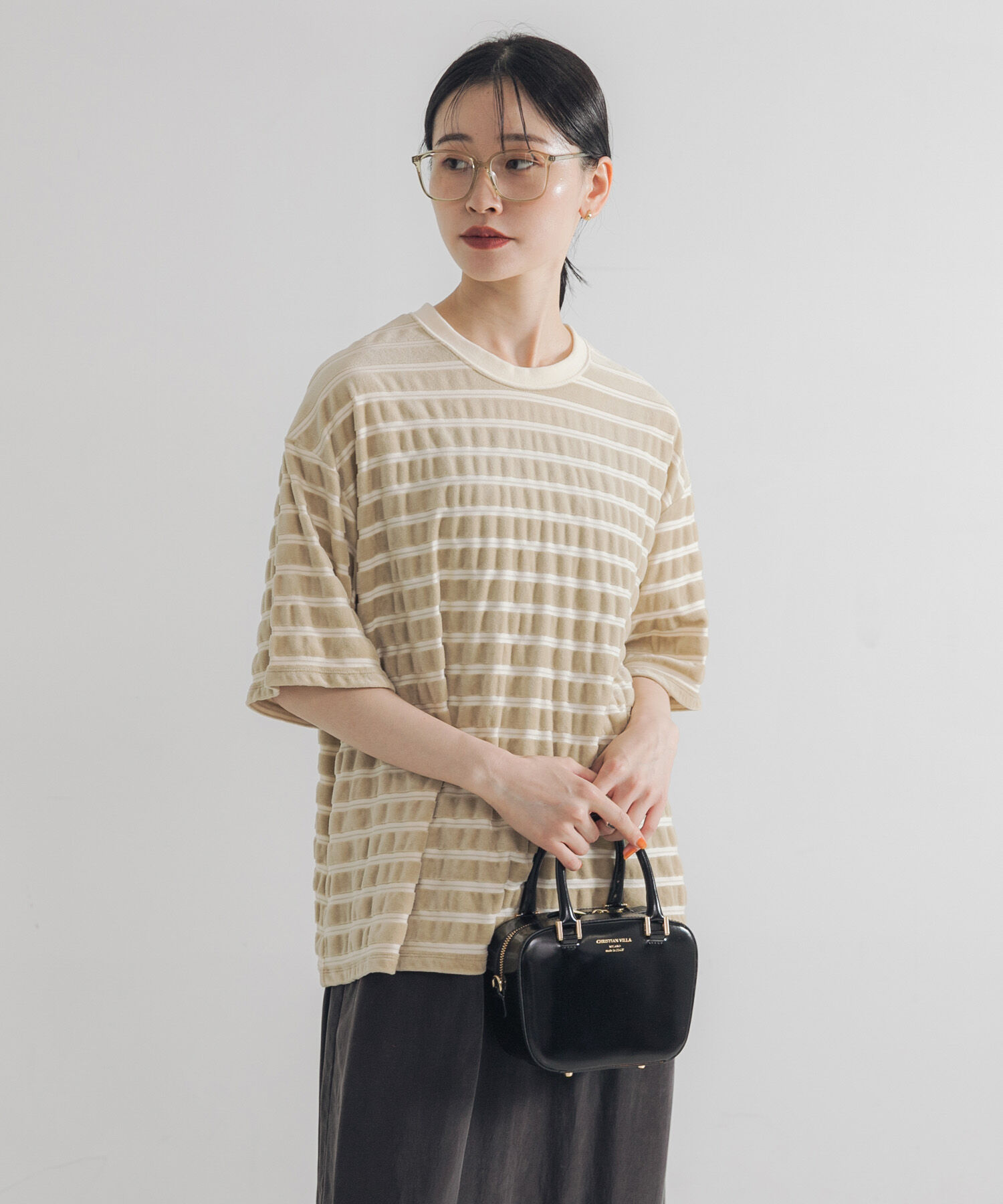 URBAN RESEARCH「ベロアボーダーカットソー」|Tシャツ・カットソー|