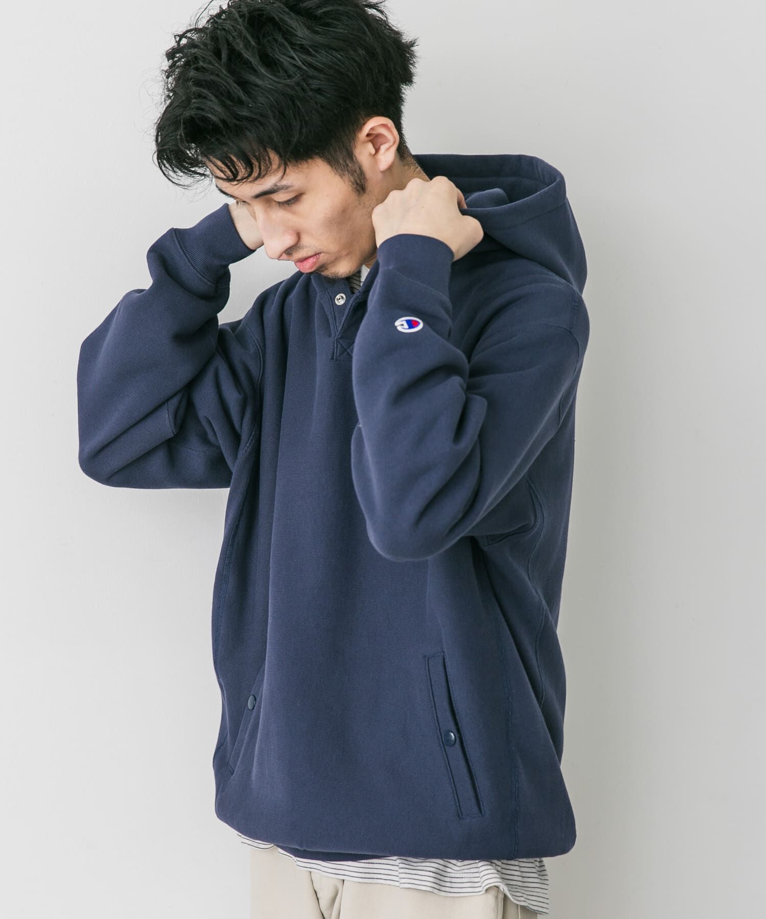 URBAN RESEARCH DOORS「『別注』Champion&times;DOORS　RW HALF SNAP PARKA」|パーカー|