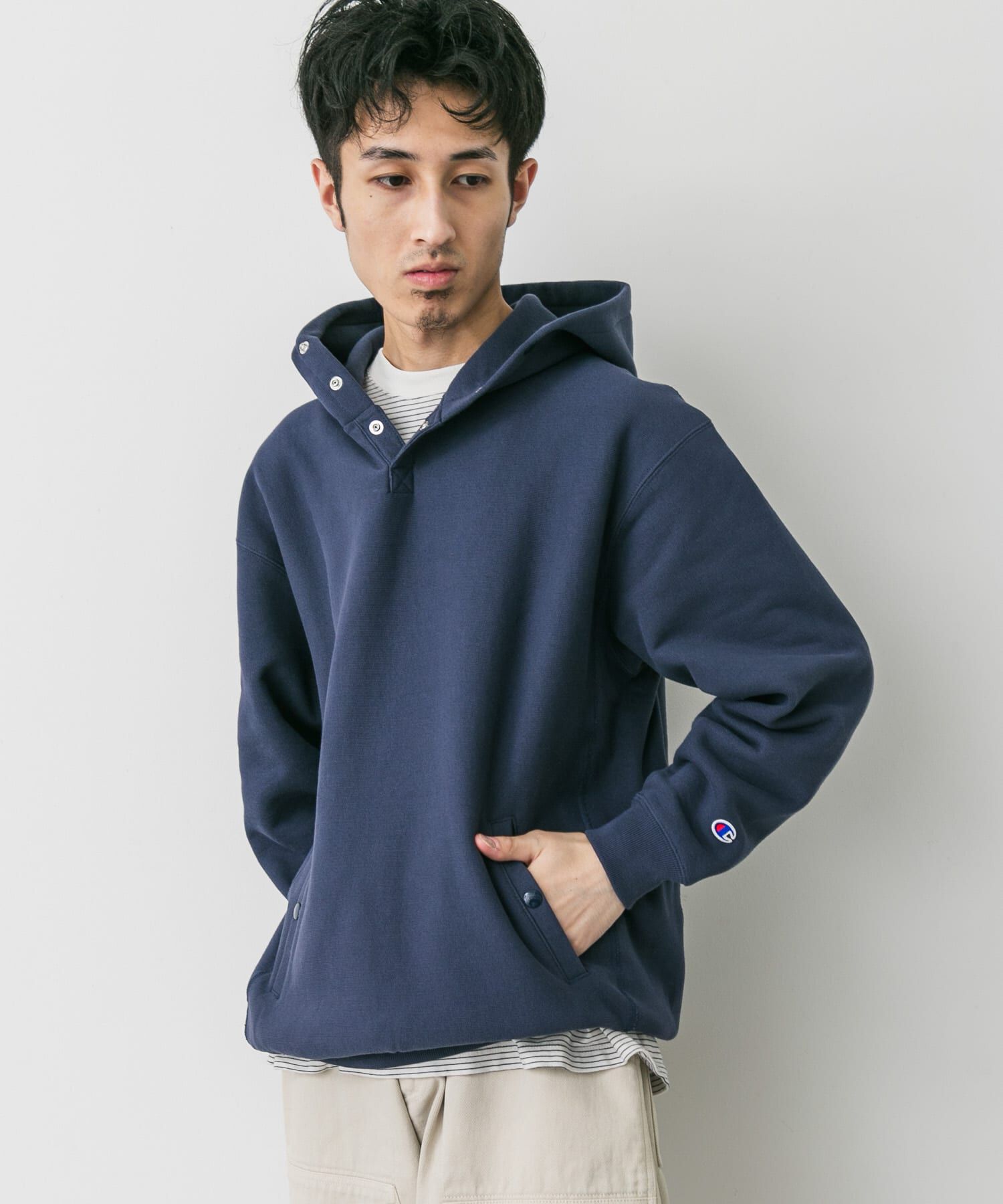 URBAN RESEARCH DOORS「『別注』Champion&times;DOORS　RW HALF SNAP PARKA」|パーカー|