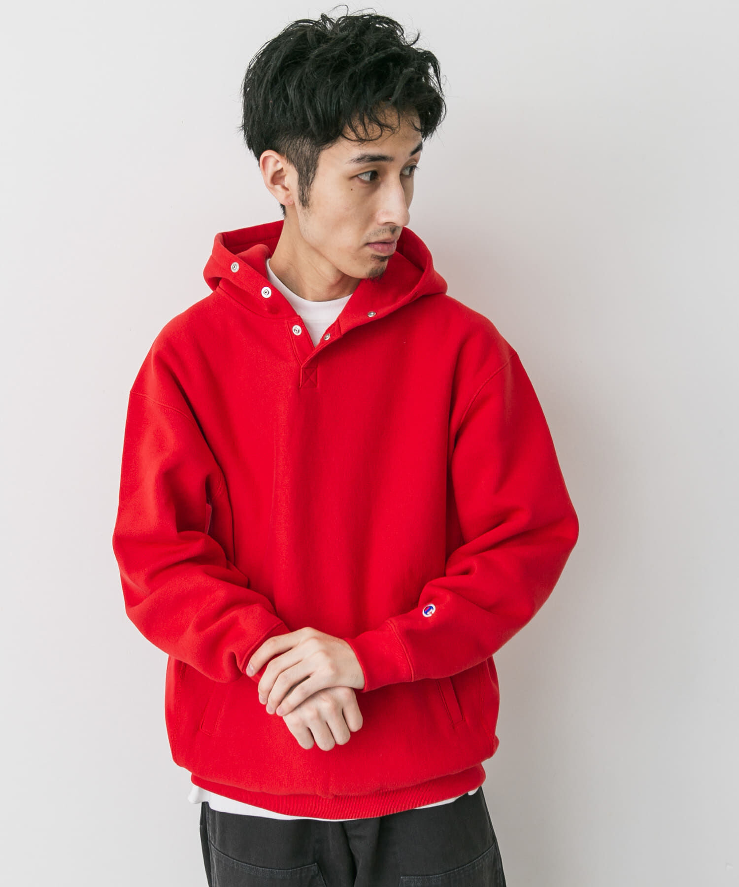 URBAN RESEARCH DOORS「『別注』Champion&times;DOORS　RW HALF SNAP PARKA」|パーカー|