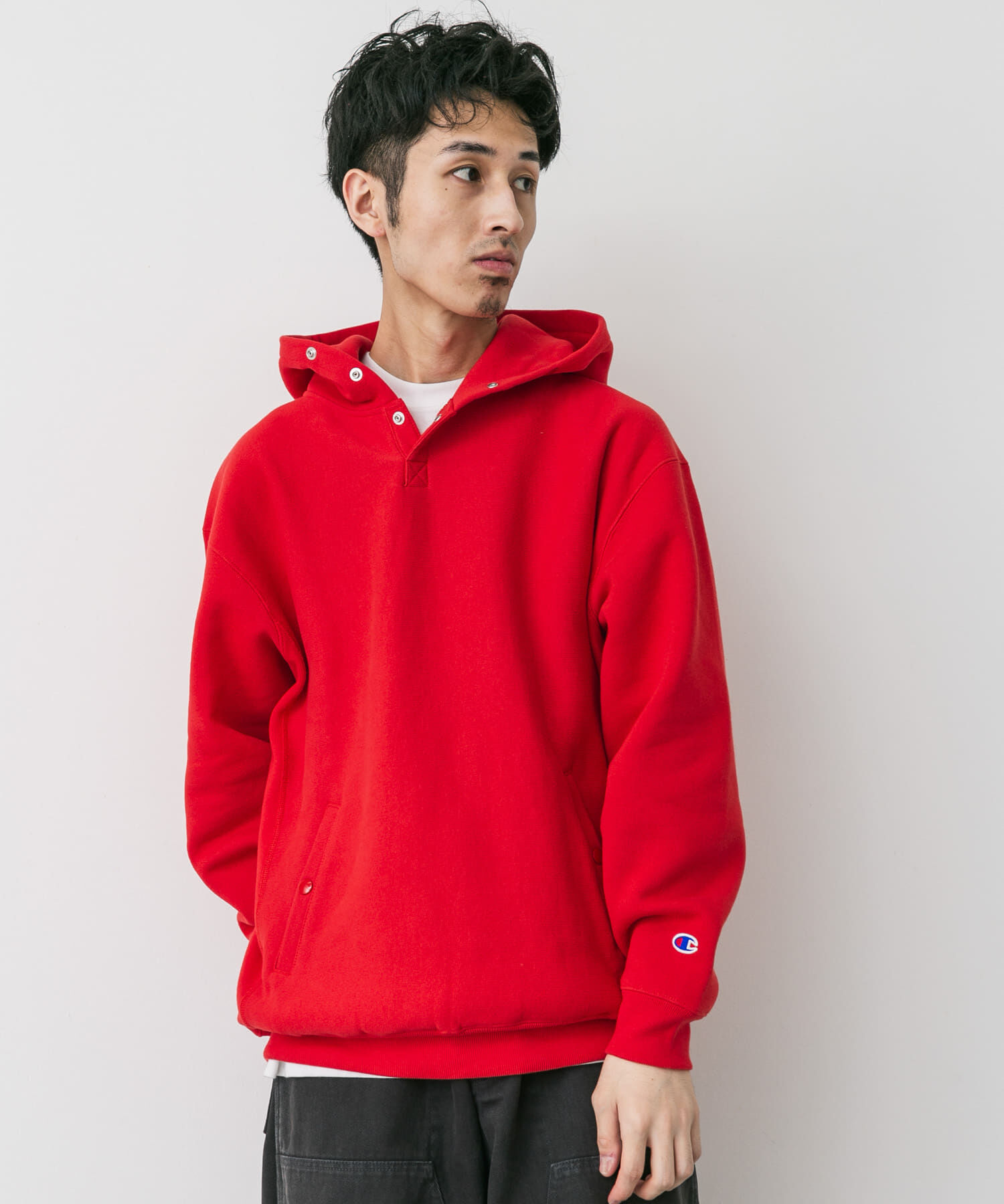 URBAN RESEARCH DOORS「『別注』Champion&times;DOORS　RW HALF SNAP PARKA」|パーカー|