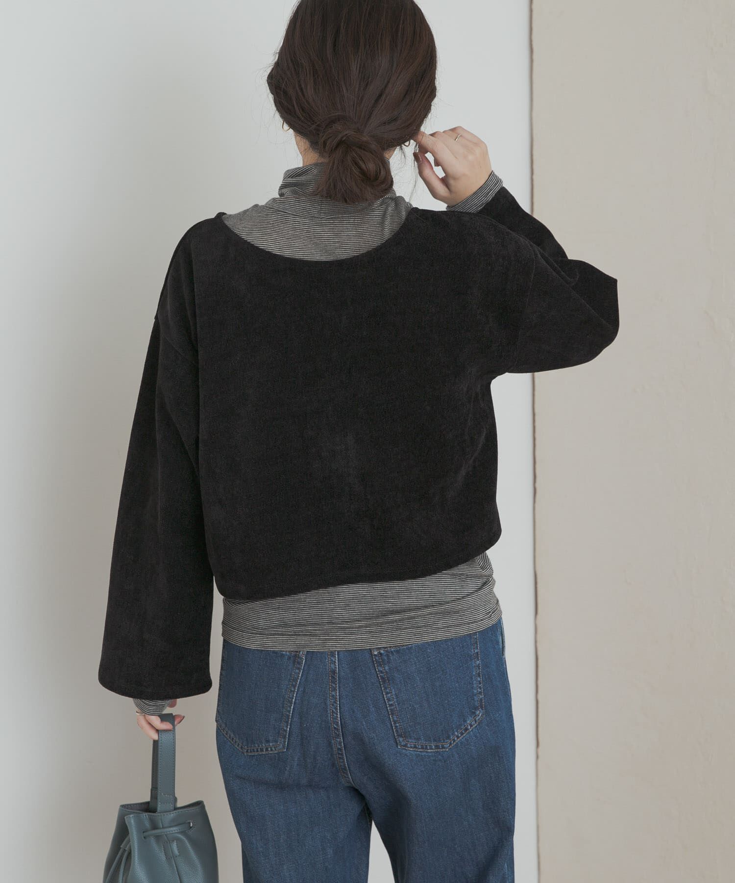 URBAN RESEARCH DOORS「ベロアリボンカットカーディガン」|カーディガン|