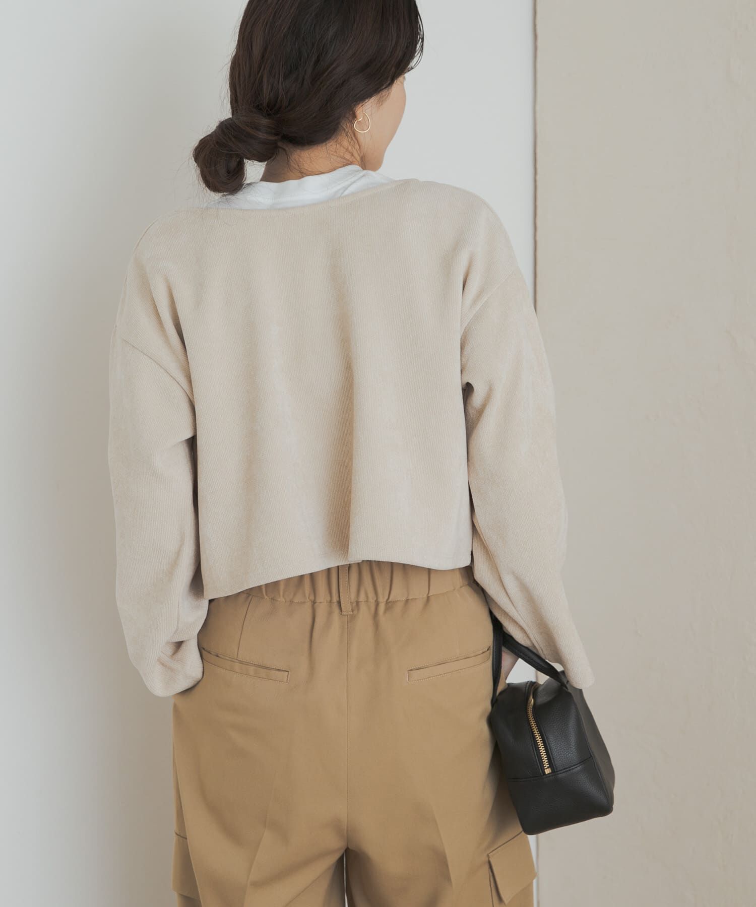 URBAN RESEARCH DOORS「ベロアリボンカットカーディガン」|カーディガン|