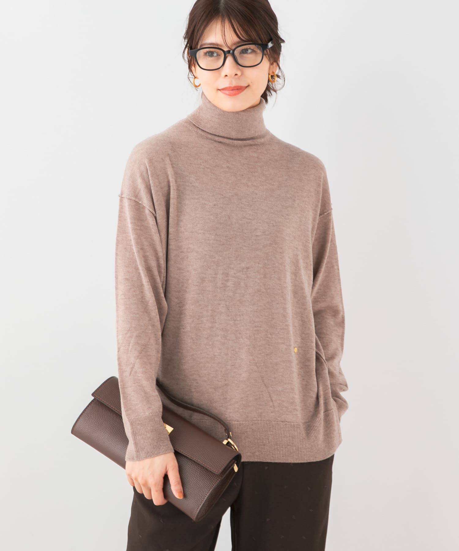 URBAN RESEARCH ROSSO「F by ROSSO　ウォッシャブル抗ピルタートルニット」|ニット・セーター|ベージュ