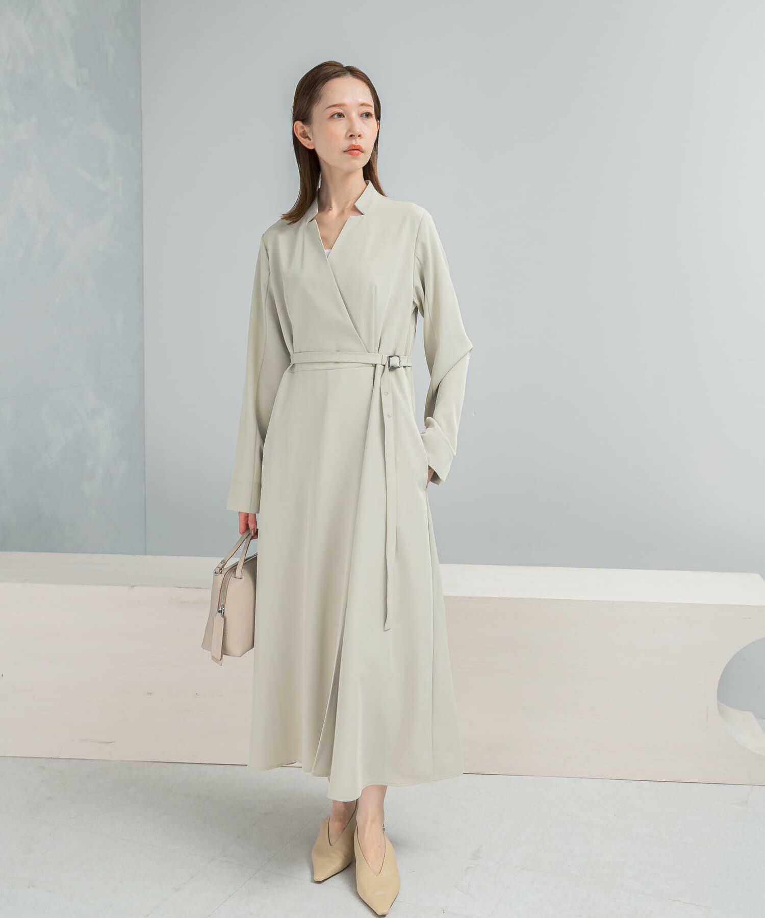 URBAN RESEARCH ROSSO「ベルトデザインカシュクールワンピース」|ワンピース|