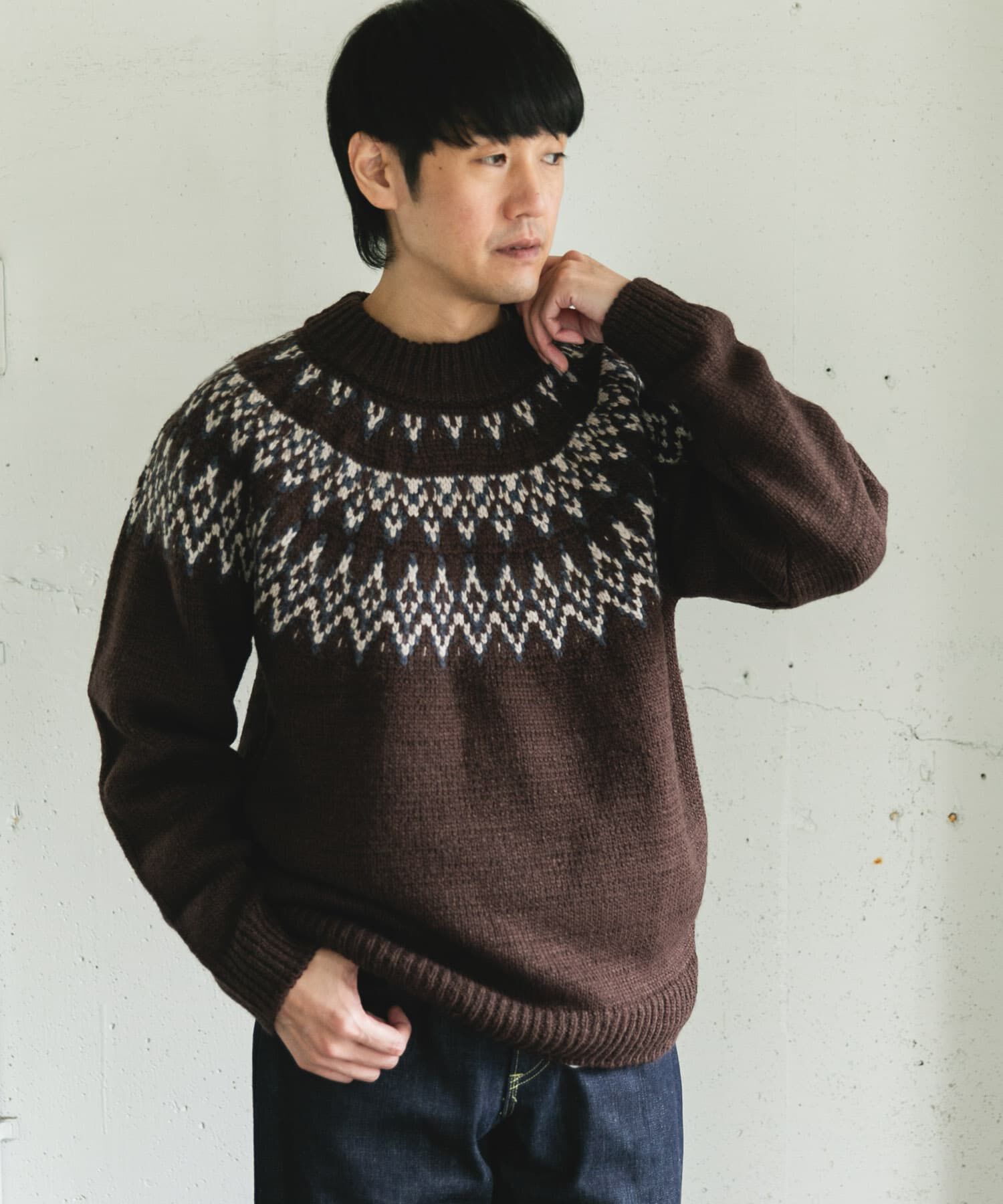 URBAN RESEARCH DOORS「求心柄モックネックニット」|ニット・セーター|