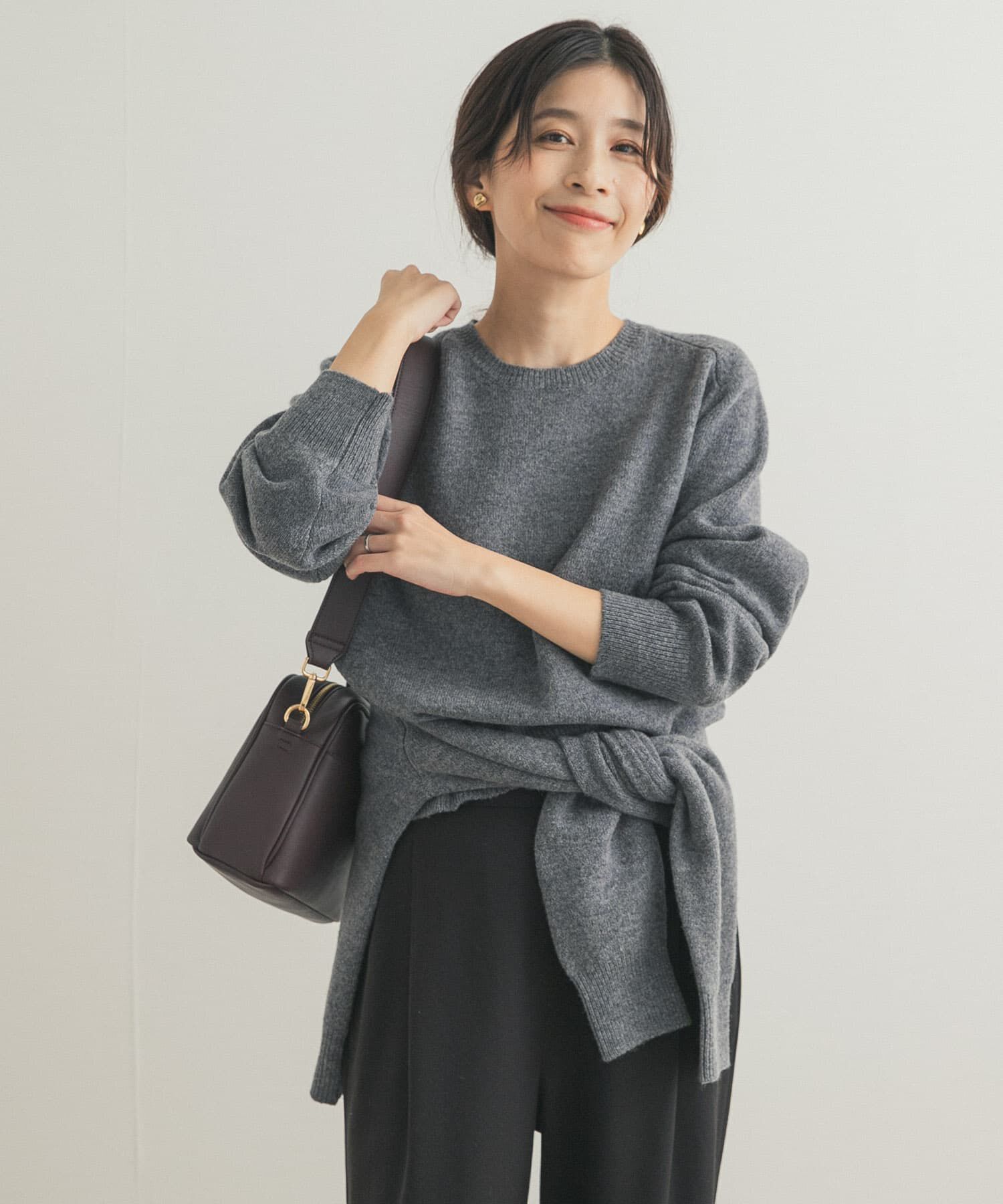 URBAN RESEARCH DOORS「ウールコンパクトクルーネックプルオーバー」|ニット・セーター|