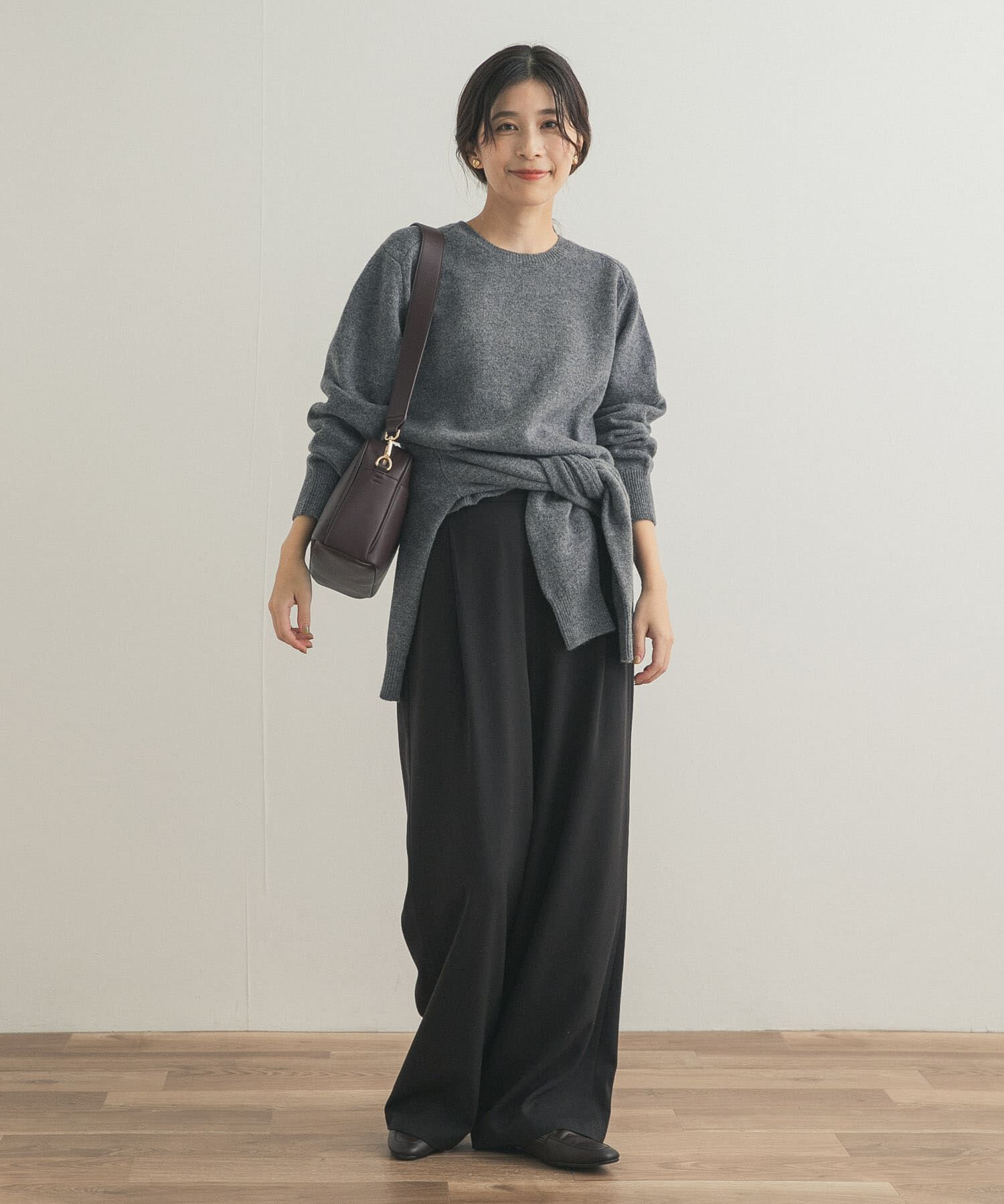 URBAN RESEARCH DOORS「ウールコンパクトクルーネックプルオーバー」|ニット・セーター|