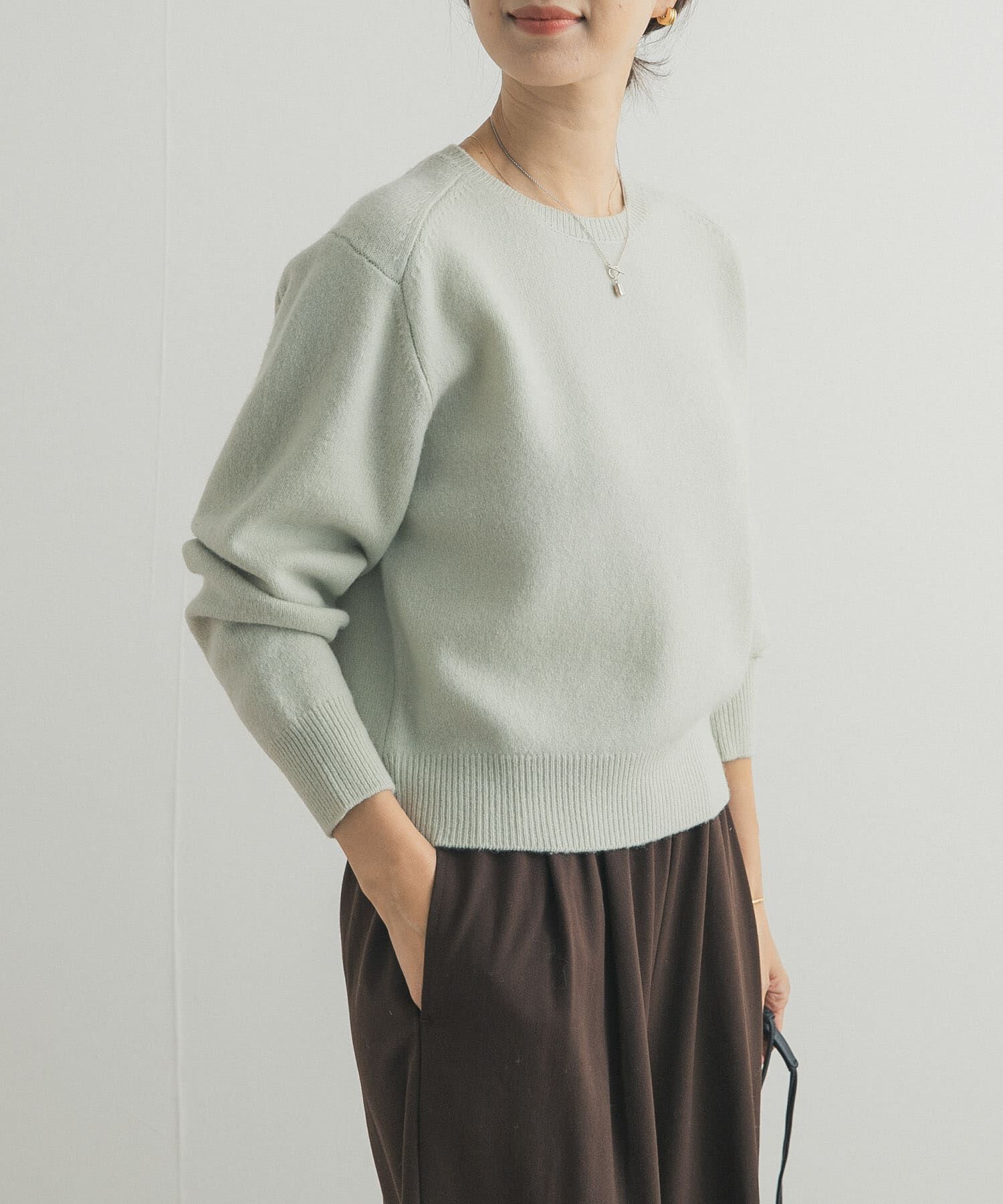 URBAN RESEARCH DOORS「ウールコンパクトクルーネックプルオーバー」|ニット・セーター|