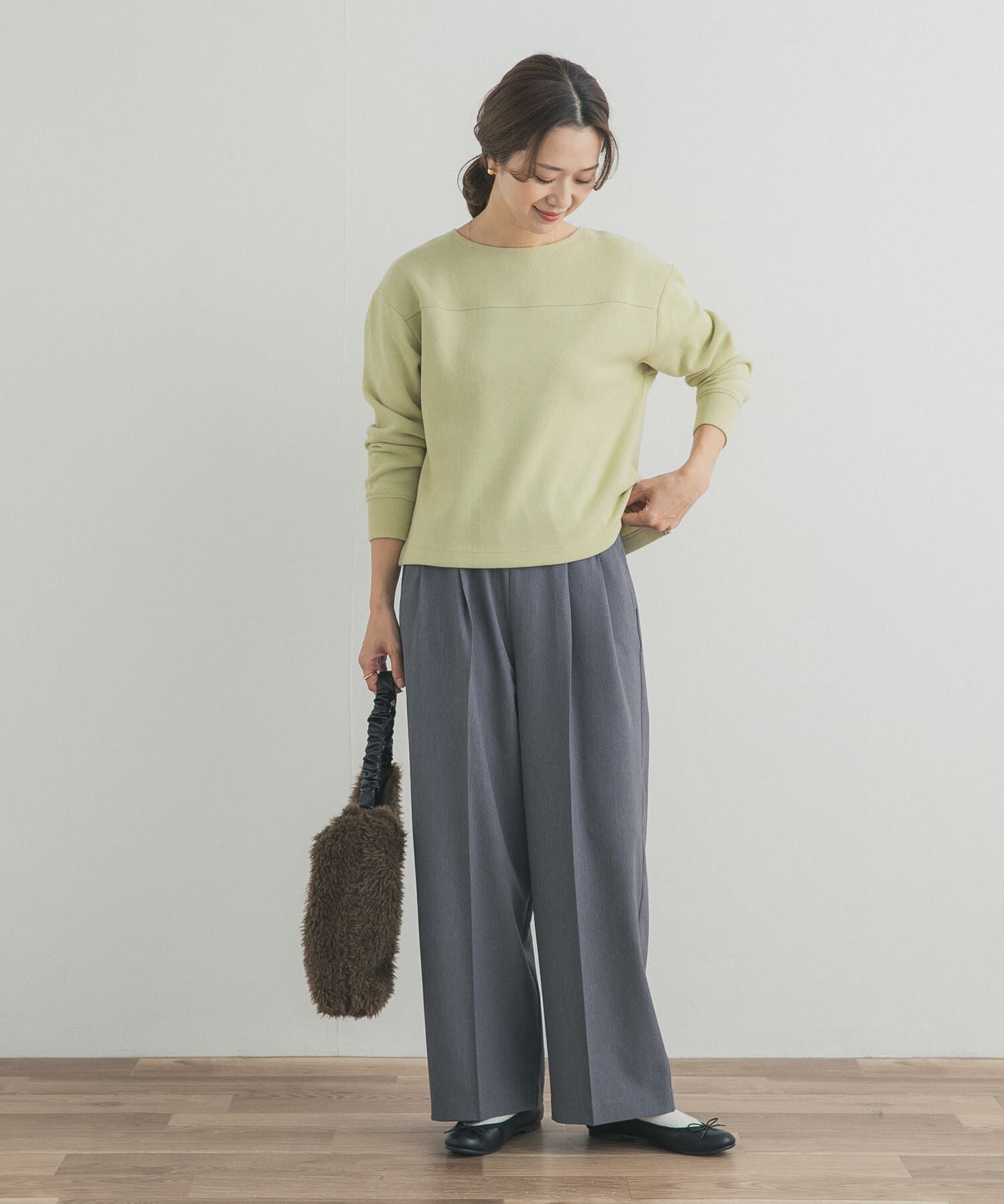 URBAN RESEARCH DOORS「『UR TECH』ボートネックプルオーバー」|Tシャツ・カットソー|