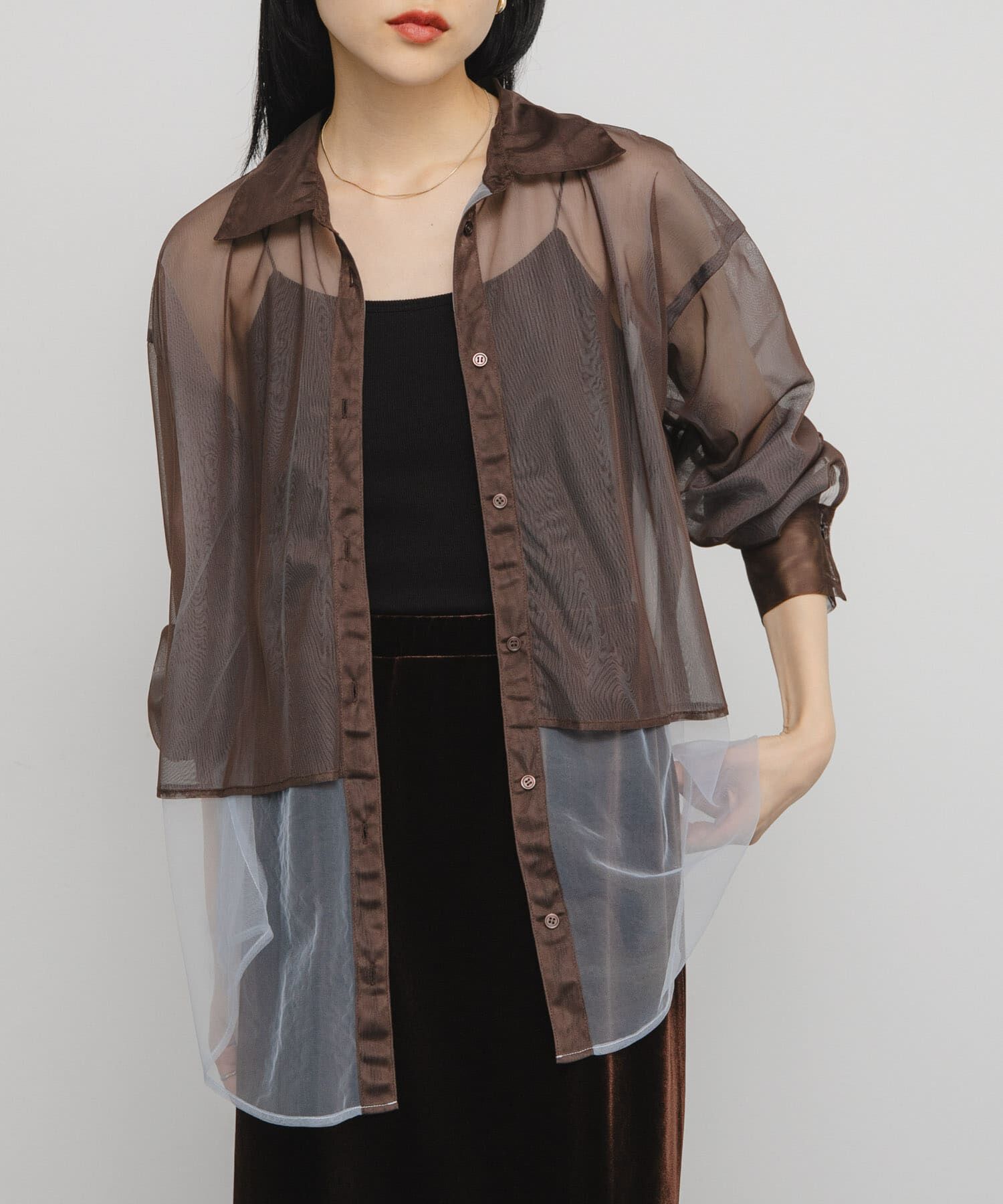  「チュールレイヤードシャツ」|シャツ・ブラウス|