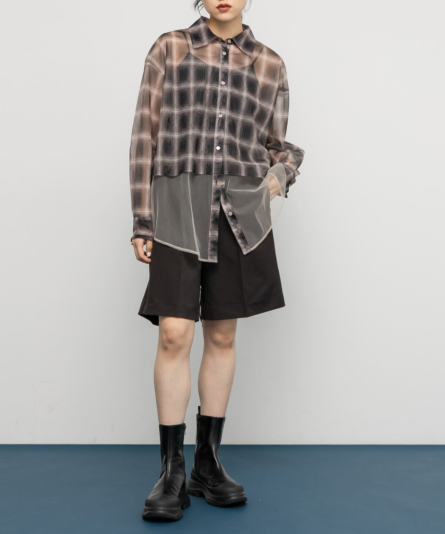  「チュールレイヤードシャツ」|シャツ・ブラウス|