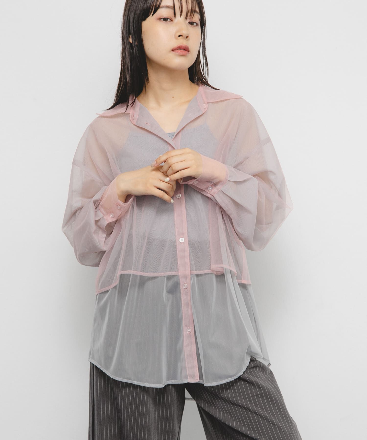  「チュールレイヤードシャツ」|シャツ・ブラウス|