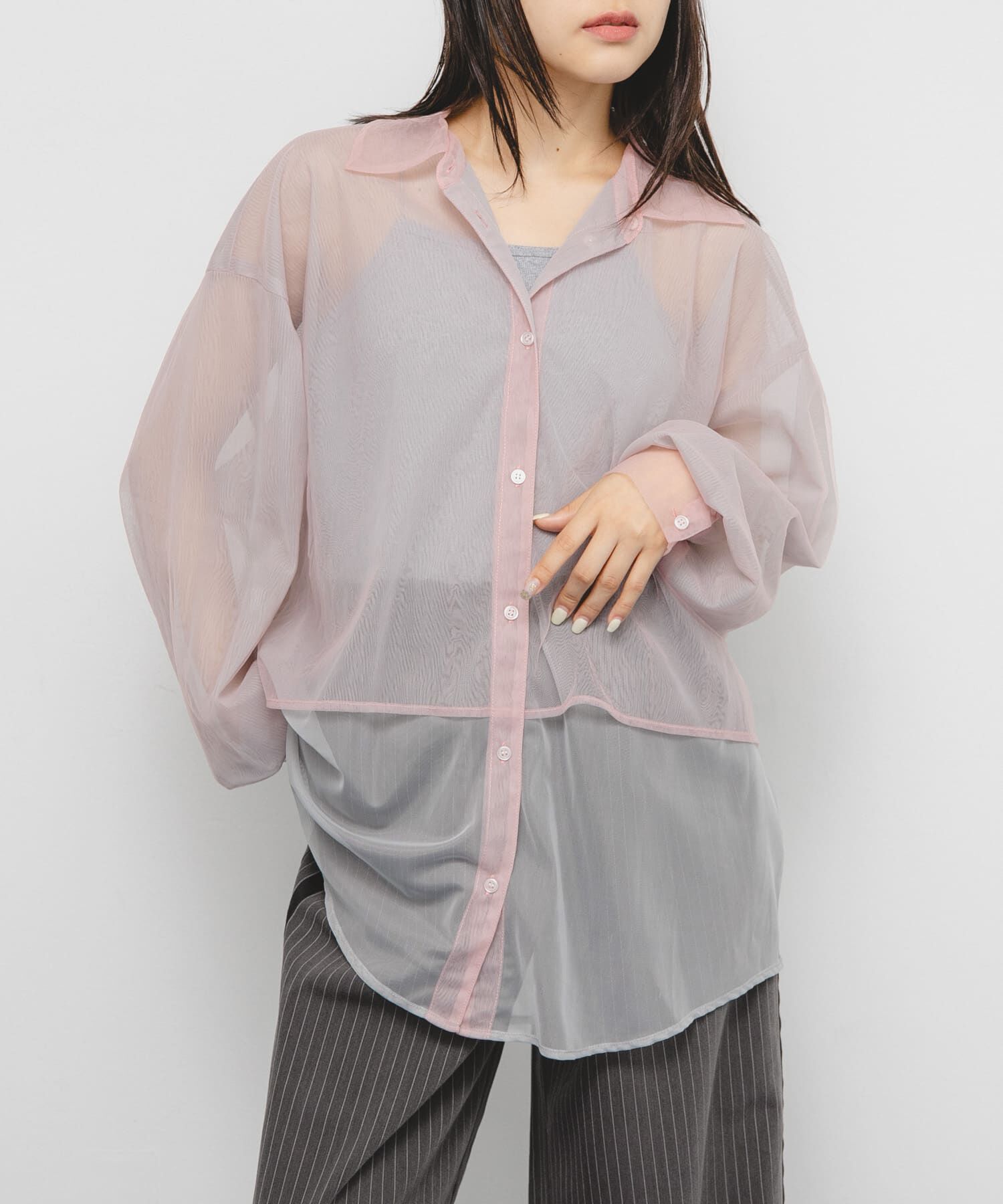  「チュールレイヤードシャツ」|シャツ・ブラウス|