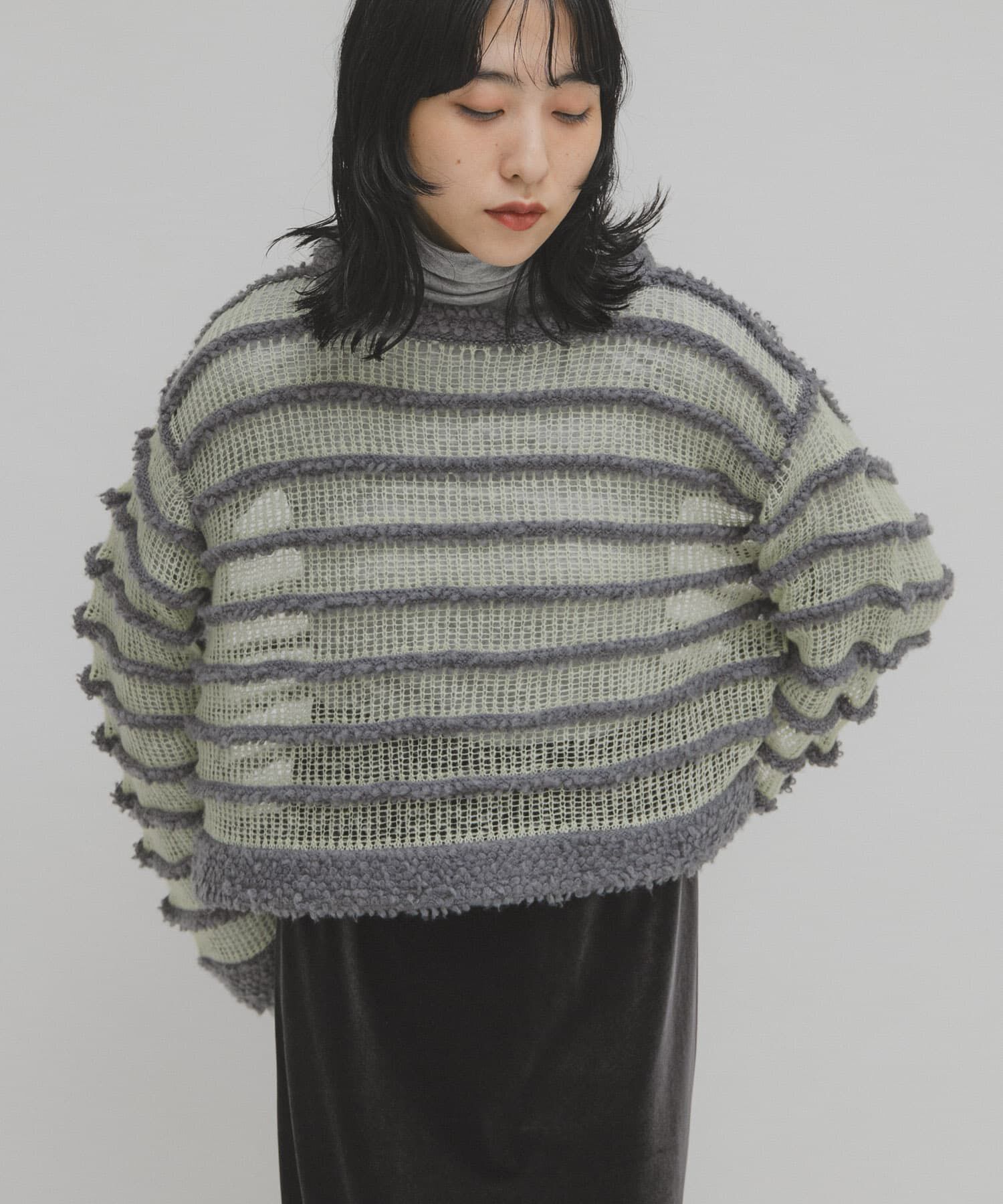  「シアーボーダーニット」|ニット・セーター|