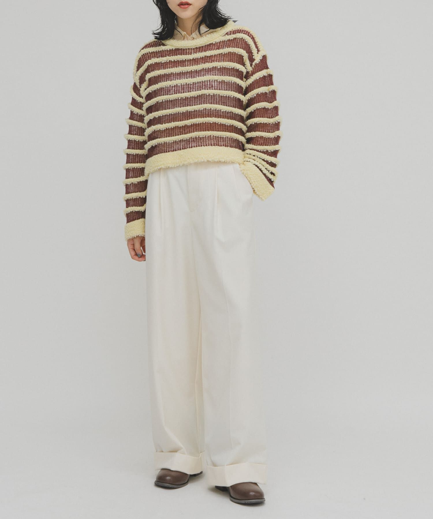  「シアーボーダーニット」|ニット・セーター|