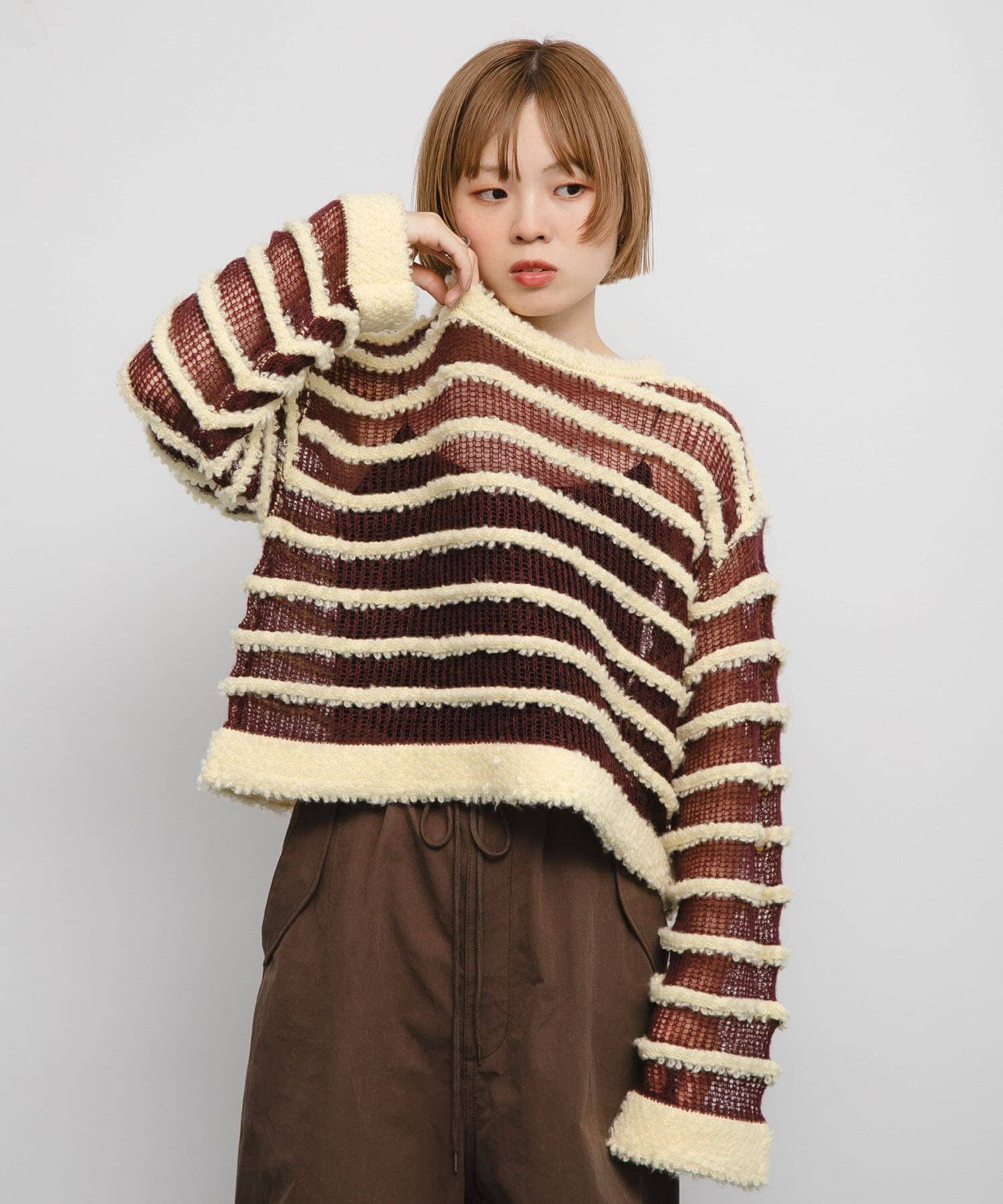  「シアーボーダーニット」|ニット・セーター|