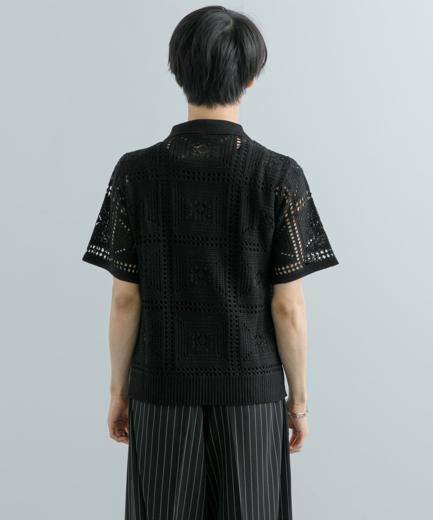 SENSE OF PLACE by URBAN RESEARCH「クロシェライクニットポロシャツ(5分袖)」|ニット・セーター|