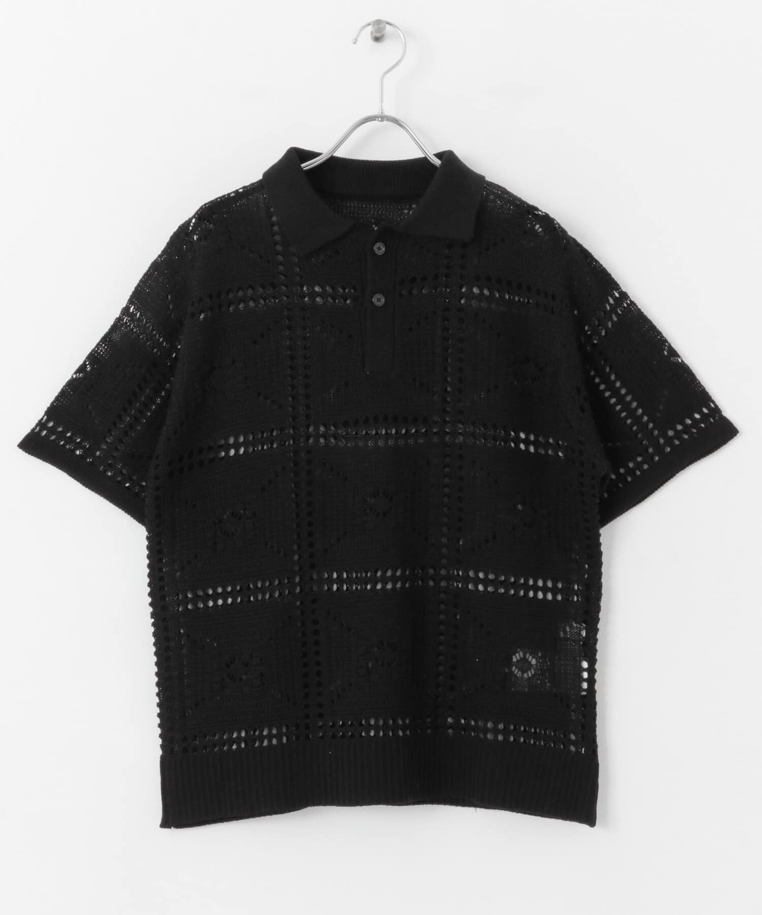 SENSE OF PLACE by URBAN RESEARCH「クロシェライクニットポロシャツ(5分袖)」|ニット・セーター|