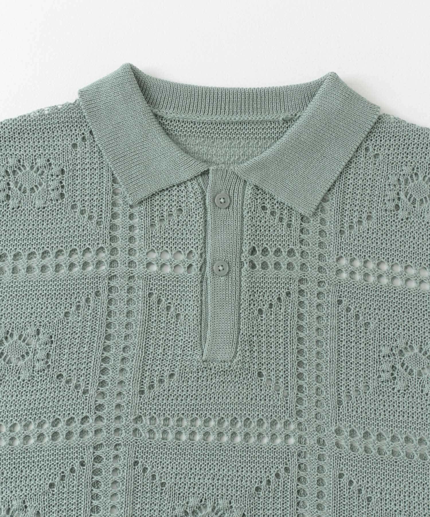 SENSE OF PLACE by URBAN RESEARCH「クロシェライクニットポロシャツ(5分袖)」|ニット・セーター|