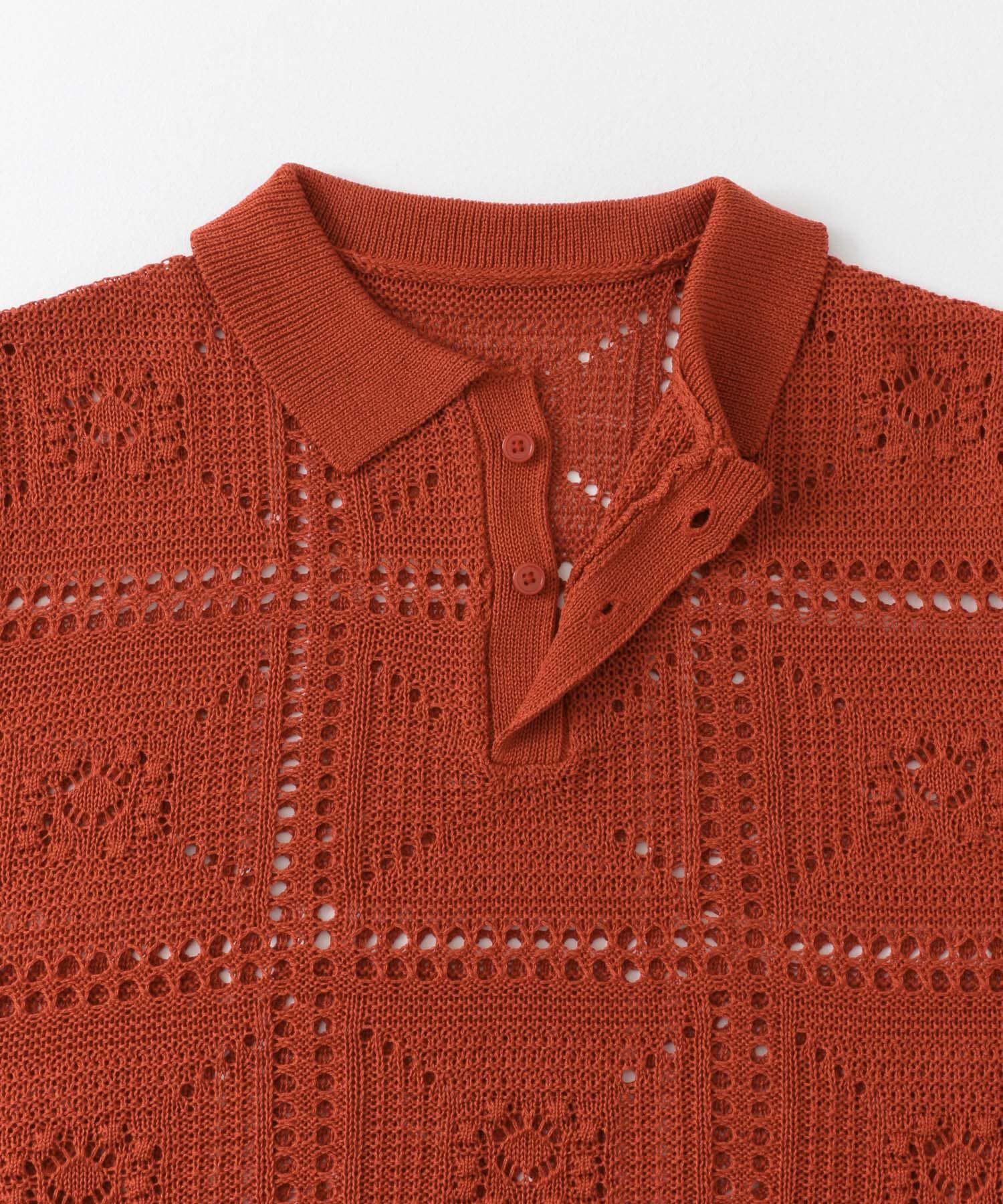 SENSE OF PLACE by URBAN RESEARCH「クロシェライクニットポロシャツ(5分袖)」|ニット・セーター|