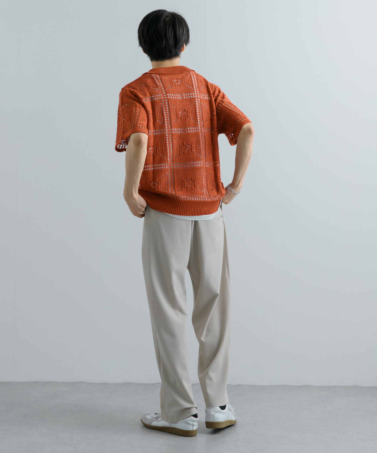 SENSE OF PLACE by URBAN RESEARCH「クロシェライクニットポロシャツ(5分袖)」|ニット・セーター|