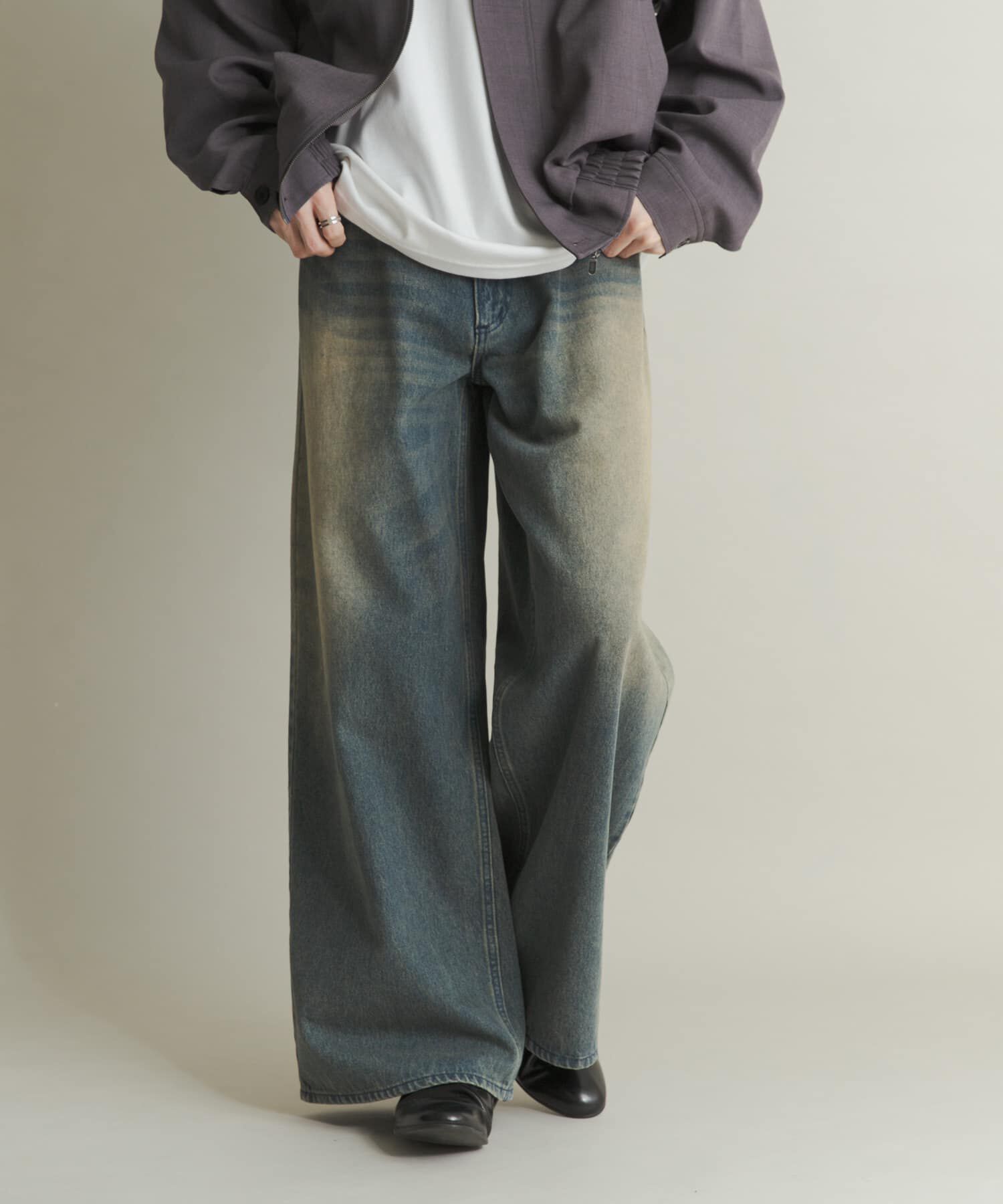 SENSE OF PLACE by URBAN RESEARCH「ヴィンテージライクデニムワイドパンツ」|デニム|
