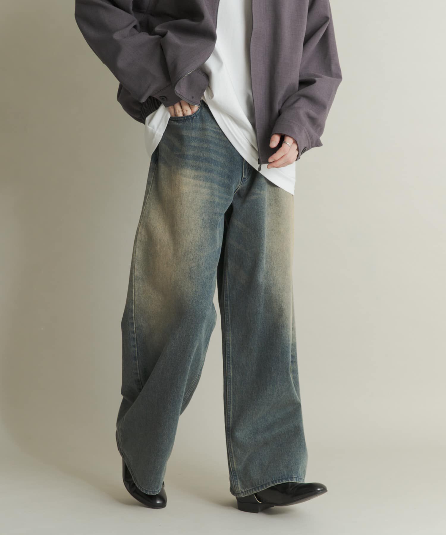 SENSE OF PLACE by URBAN RESEARCH「ヴィンテージライクデニムワイドパンツ」|デニム|