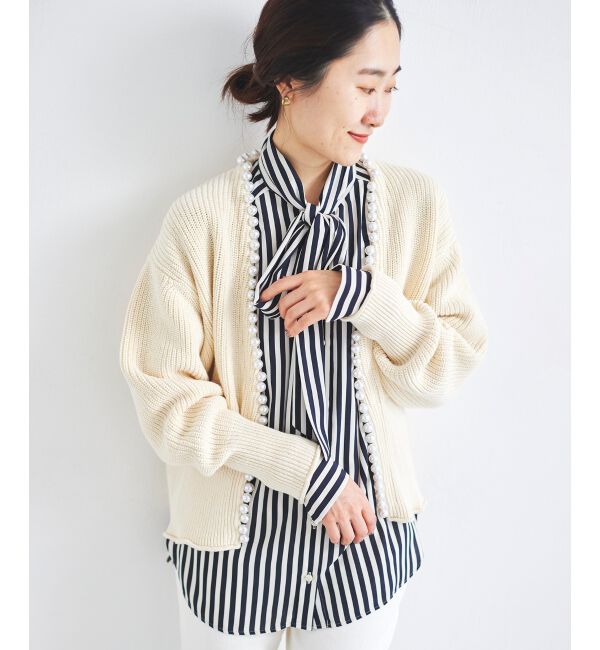 le.coeur blanc「パールツキアゼアミカーディガン」|カーディガン|