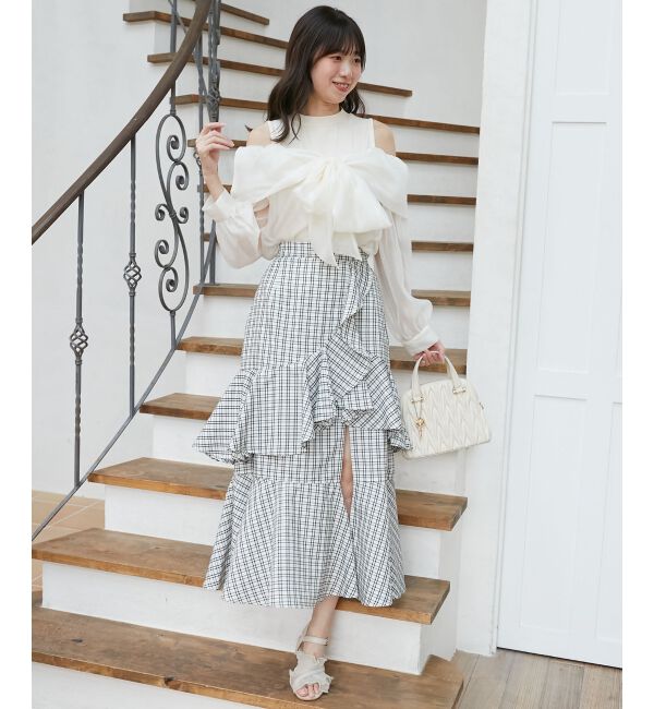  「タンクセットリボンシアーブラウス」|シャツ・ブラウス|