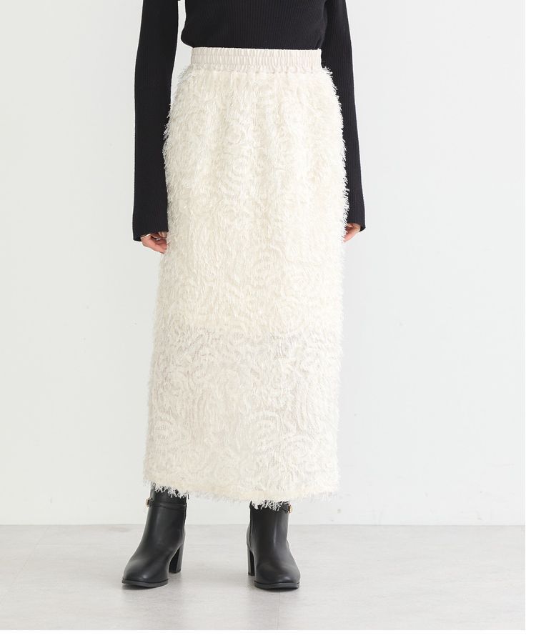 earth music&ecology「フラワーチュールナロースカート」|タイト|