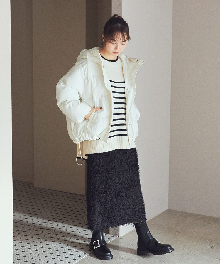 earth music&ecology「フラワーチュールナロースカート」|タイト|