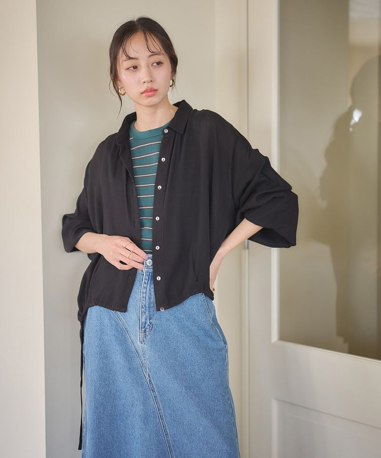 earth music&ecology「レーヨンクレープドロストシャツ」|シャツ・ブラウス|