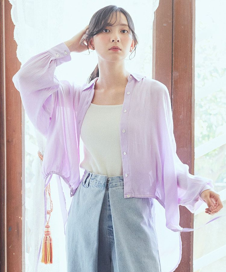 earth music&ecology「レーヨンクレープドロストシャツ」|シャツ・ブラウス|Lavender