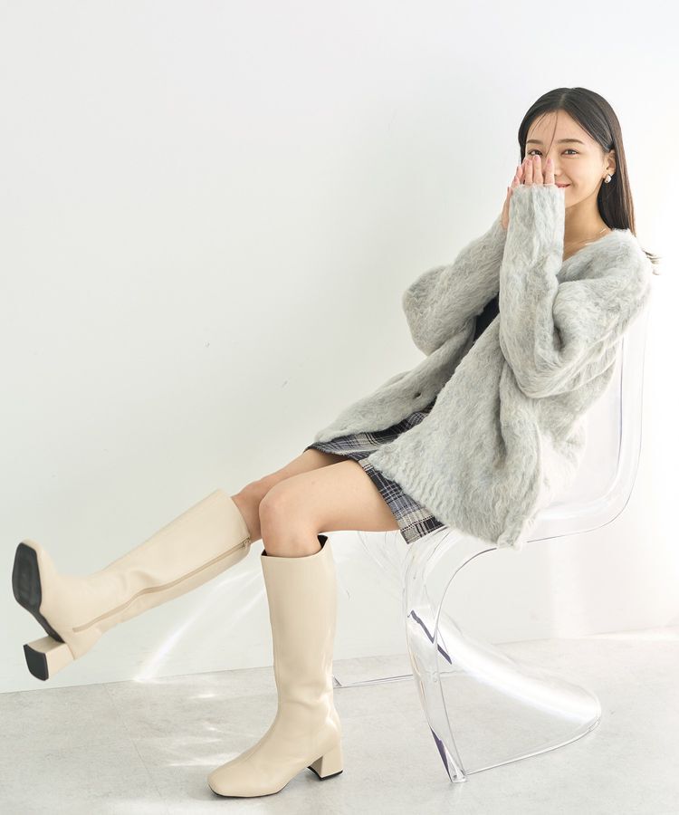 earth music&ecology「なみなみ起毛Vネックカーディガン」|カーディガン|