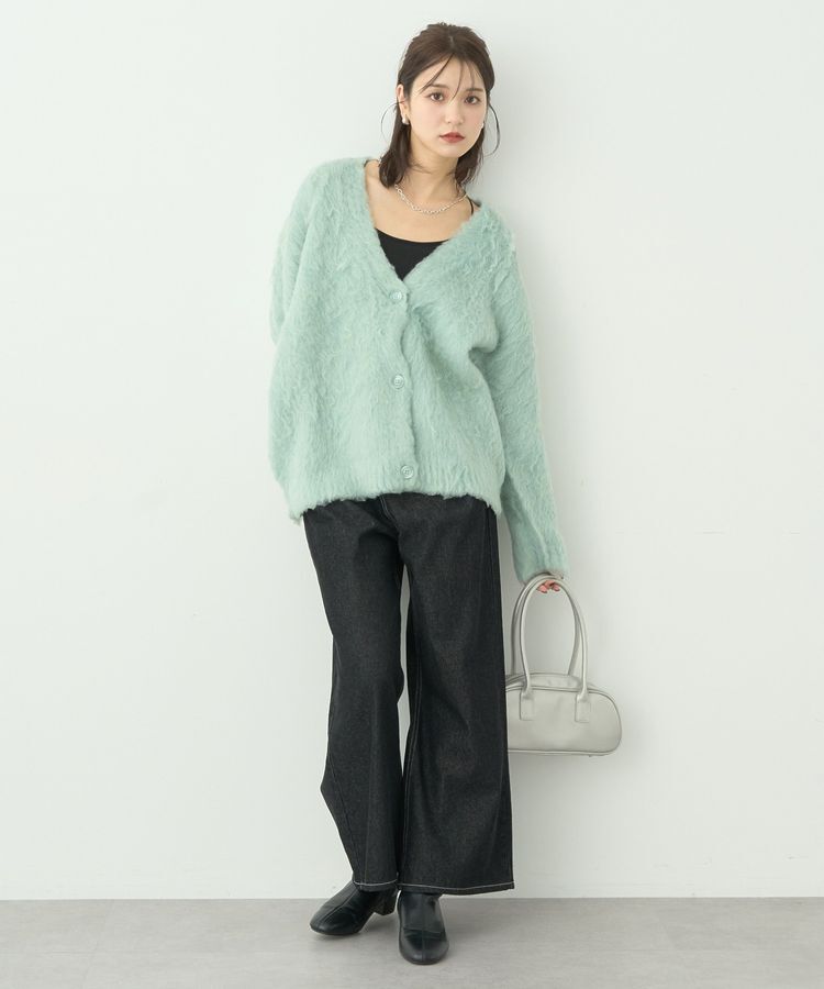 earth music&ecology「なみなみ起毛Vネックカーディガン」|カーディガン|