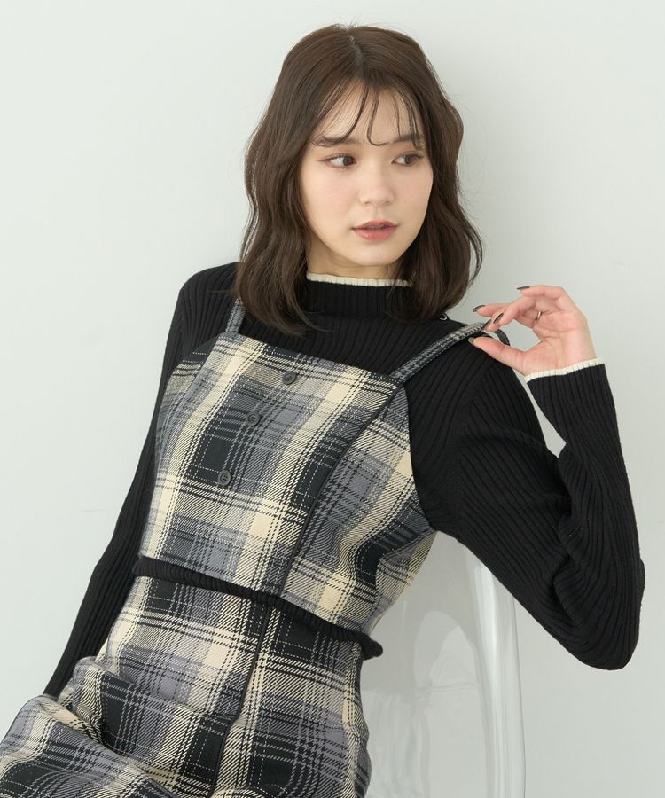 earth music&ecology「コットンツイルチェックビスチェ」|ベスト・ジレ|