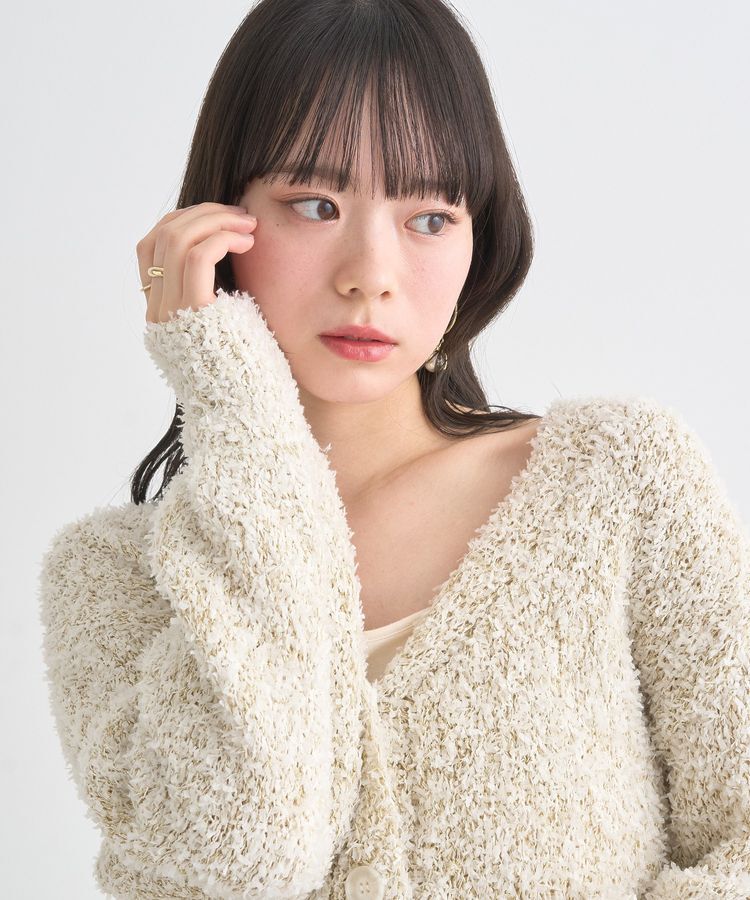 earth music&ecology「リリーヤーンショートニットカーディガン」|カーディガン|