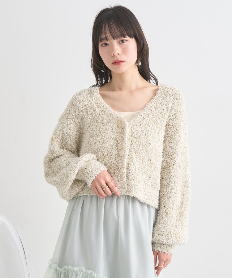 earth music&ecology「リリーヤーンショートニットカーディガン」|カーディガン|