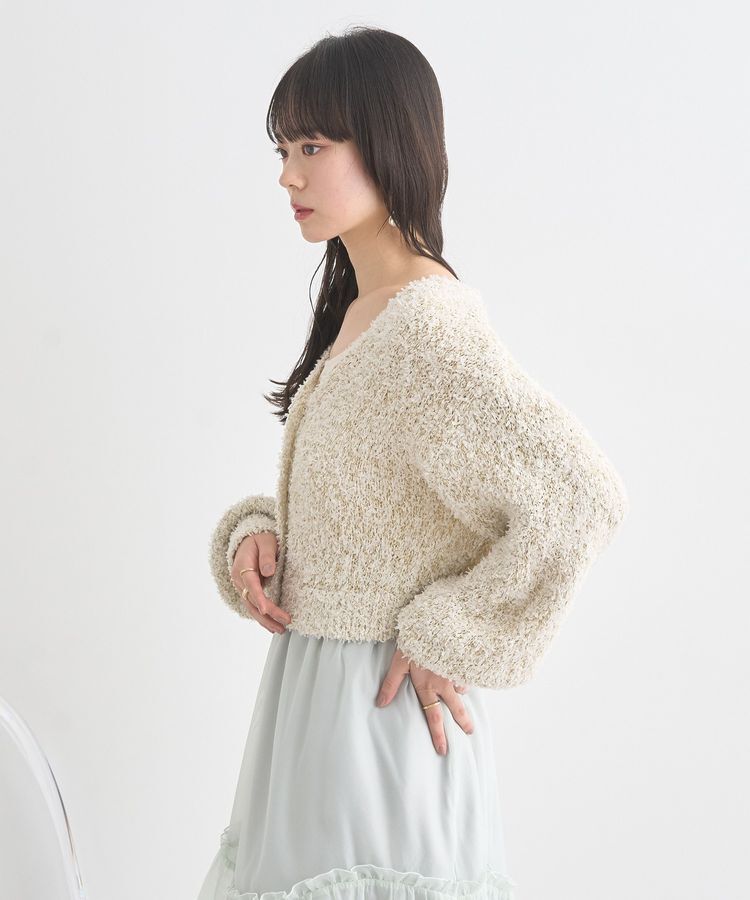 earth music&ecology「リリーヤーンショートニットカーディガン」|カーディガン|