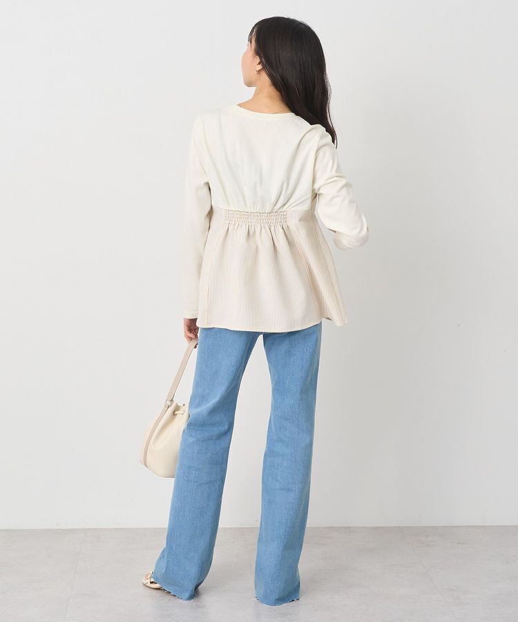 earth music&ecology「サッカーストライプドッキングプルオーバー」|Tシャツ・カットソー|