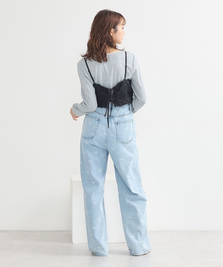 earth music&ecology「フリンジミックスチュールビスチェ」|ベスト・ジレ|