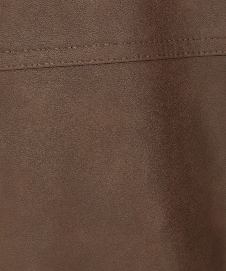 earth music&ecology「フェイクレザージップジャケット」|ブルゾン・スタジャン|